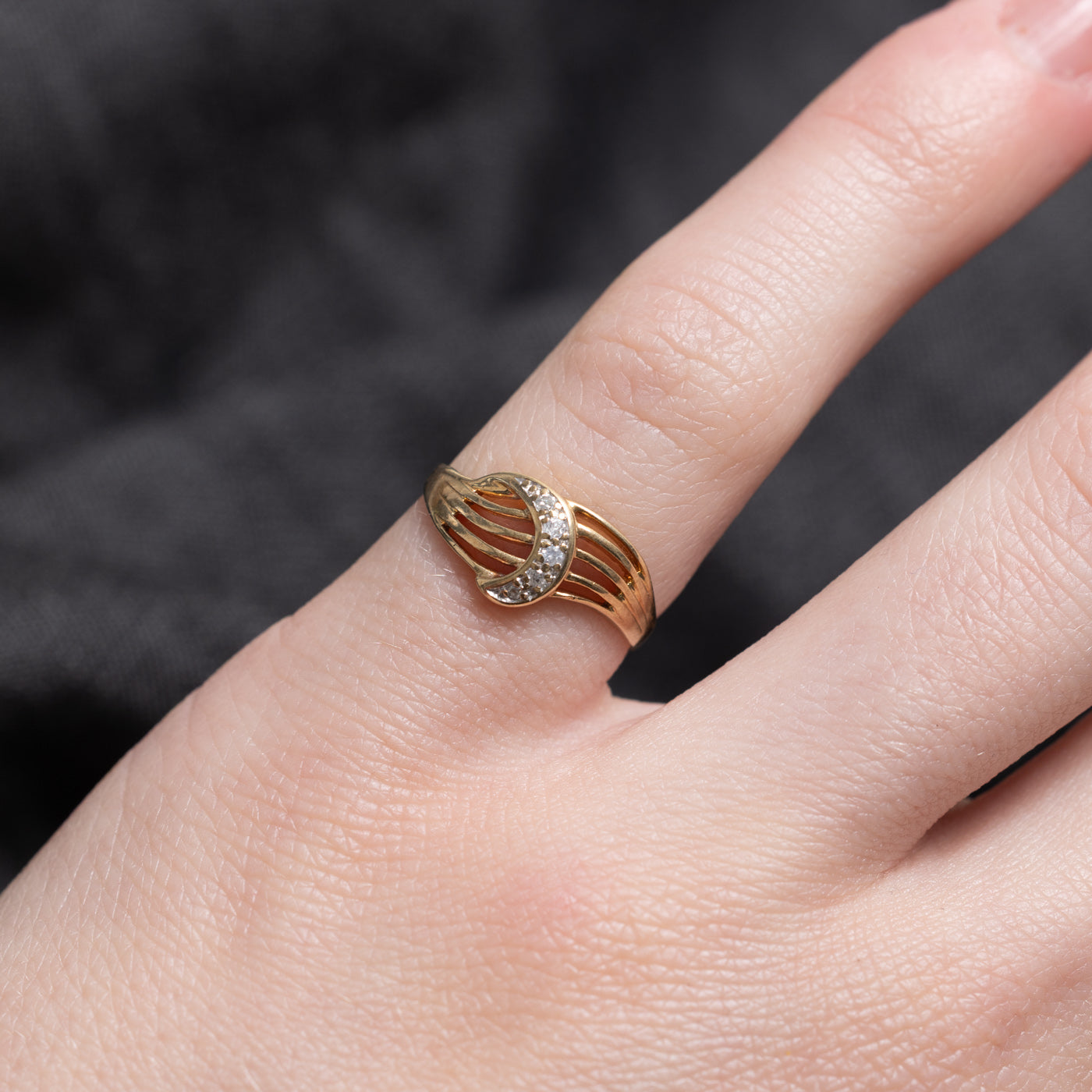 Pave Set Diamond Wave Ring | SZ 2.25 |