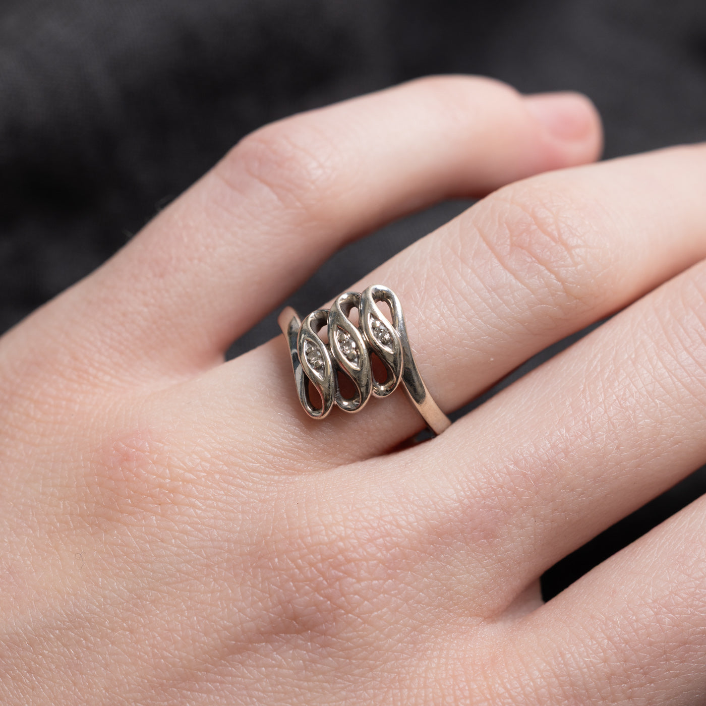 Diamond Marquise Shaped Bypass Ring | SZ 5.75 |