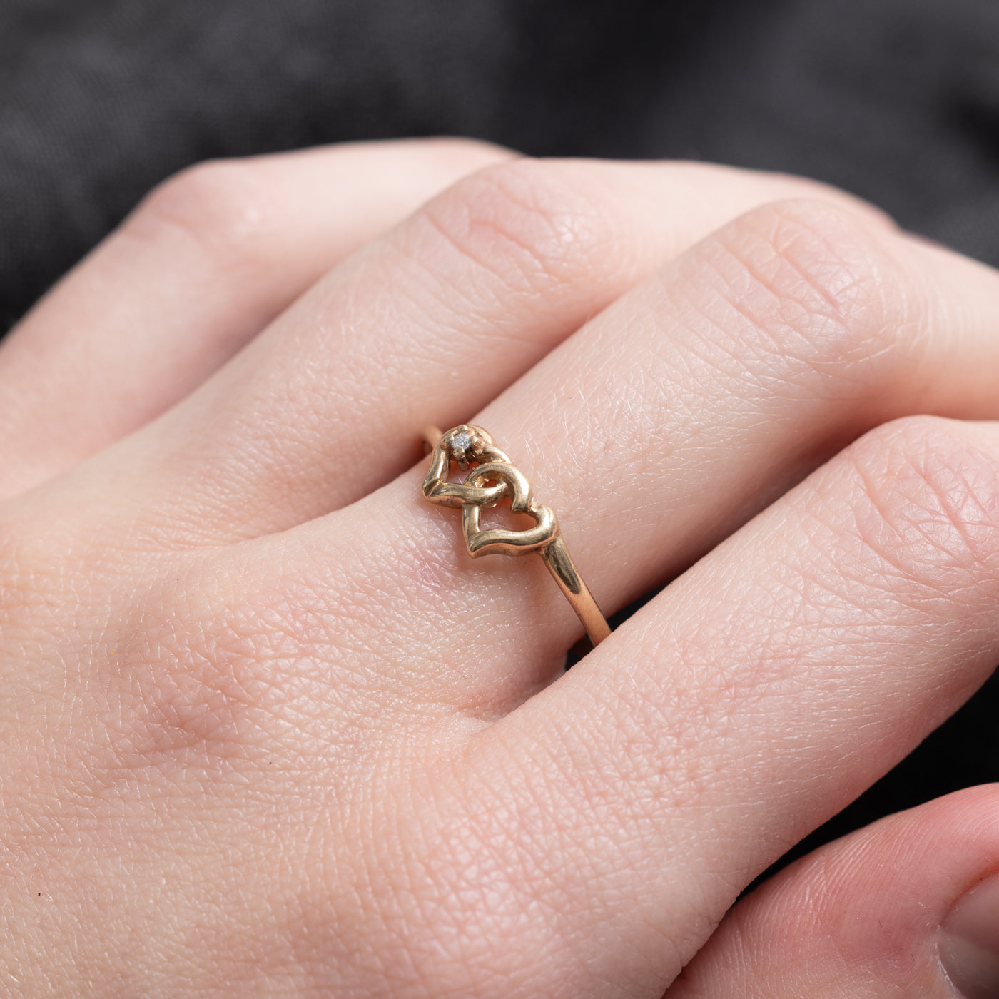 Diamond Double Heart Ring | SZ 7.75 |