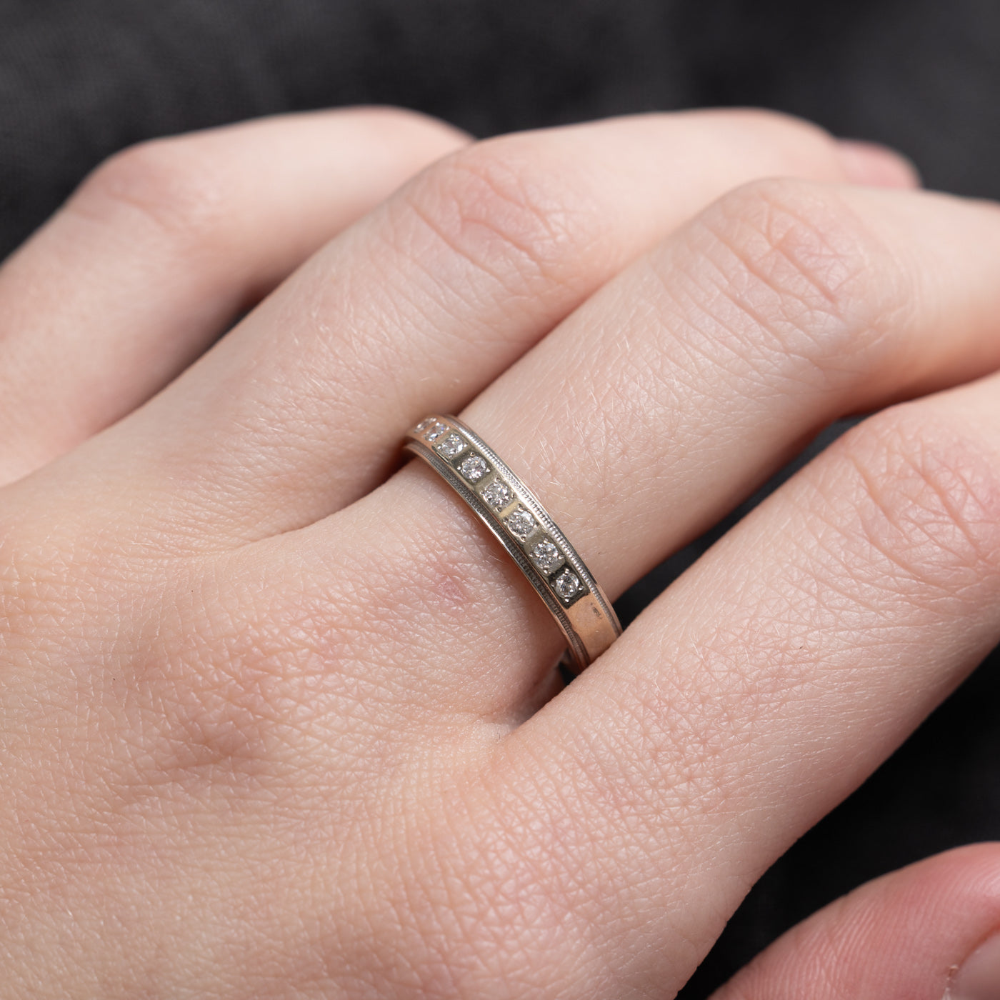 Semi Eternity Diamond Milgrain Band | 3.80mm | SZ 7.0 |