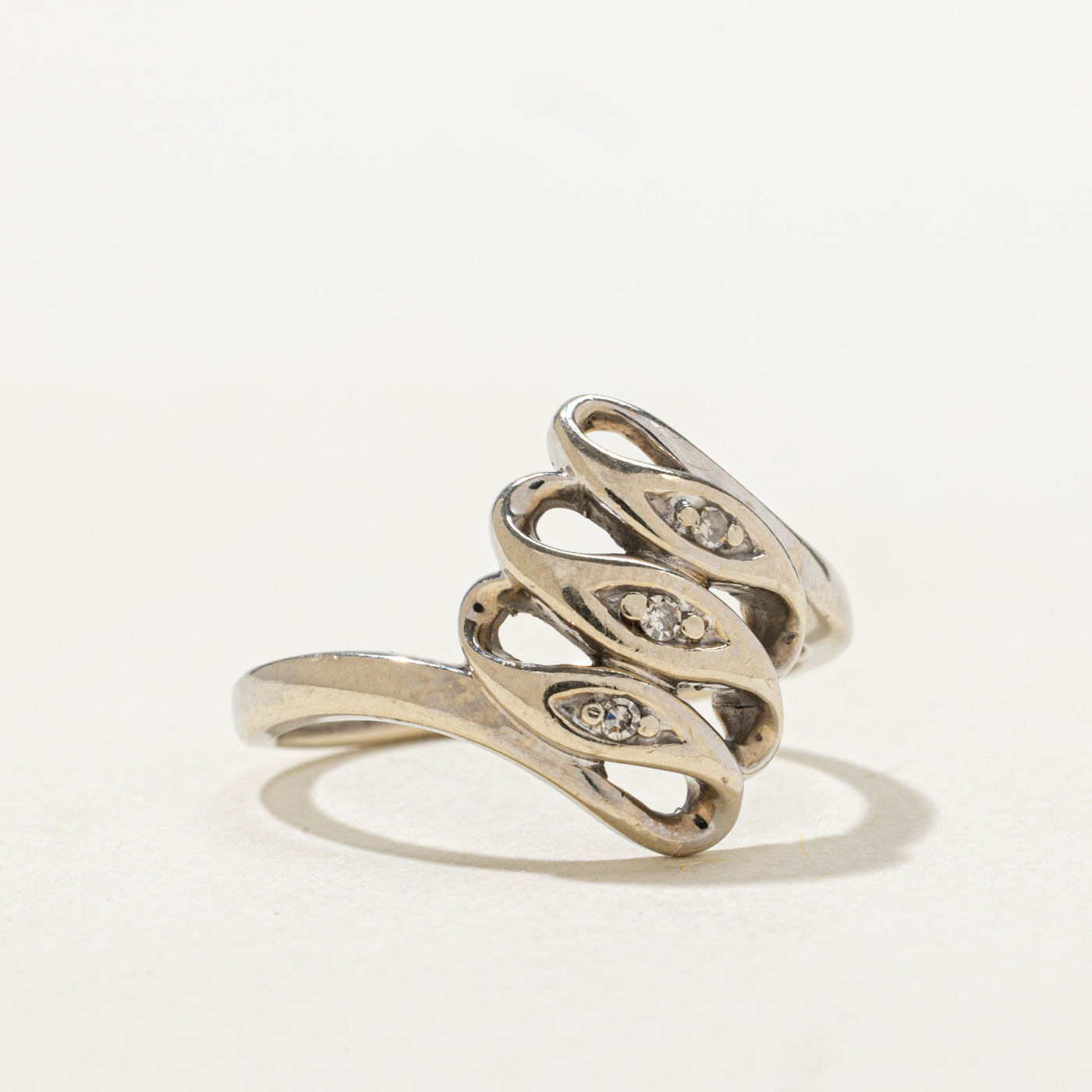 Diamond Marquise Shaped Bypass Ring | SZ 5.75 |