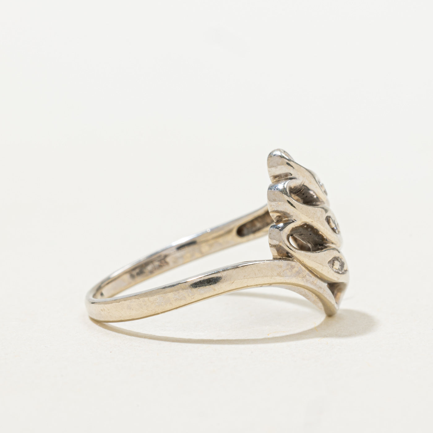 Diamond Marquise Shaped Bypass Ring | SZ 5.75 |