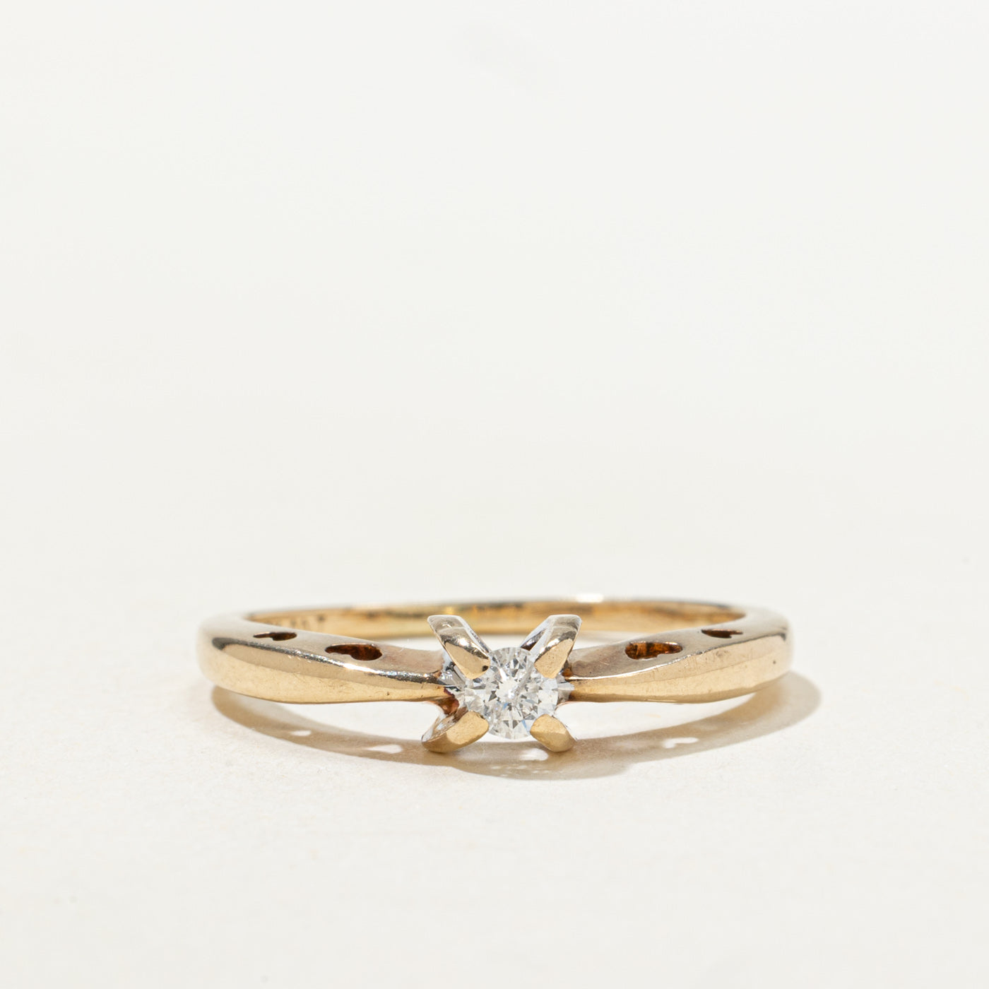 Bague solitaire en forme de cœur avec diamant | Taille 5,75 |