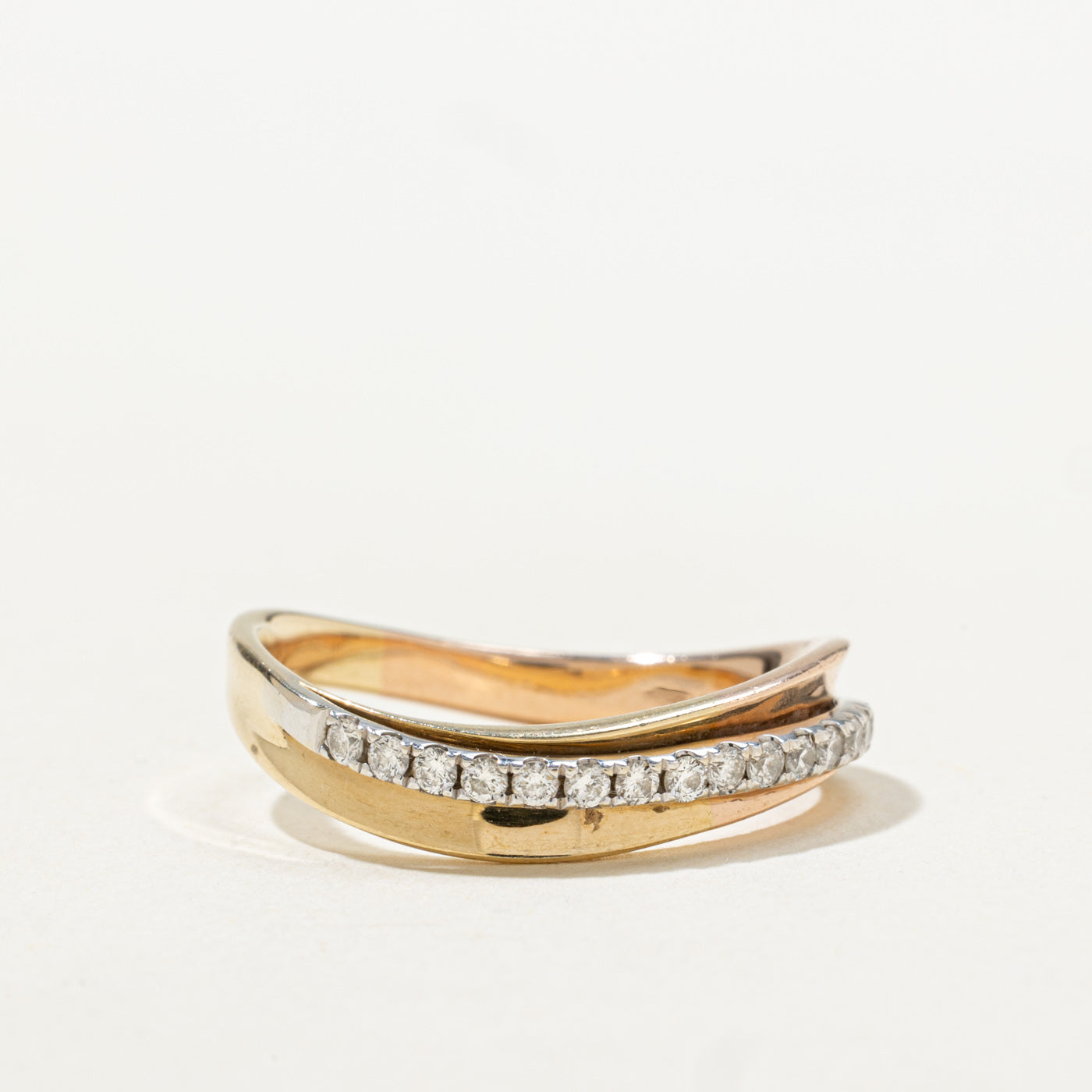 Semi Eternity Diamond Wave Ring | SZ 7.25 |