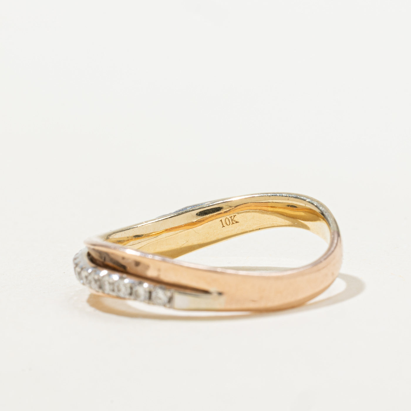 Semi Eternity Diamond Wave Ring | SZ 7.25 |