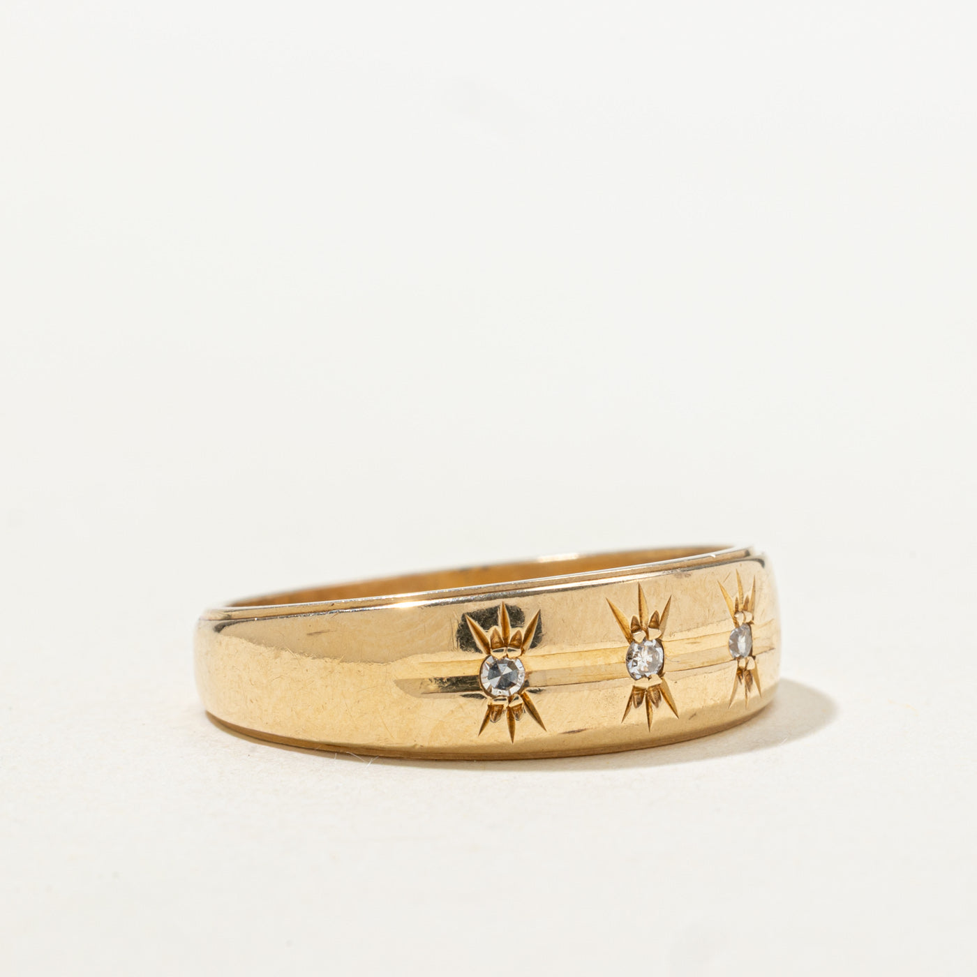 Three Stone Star Set Diamond Band | SZ 8.5 |