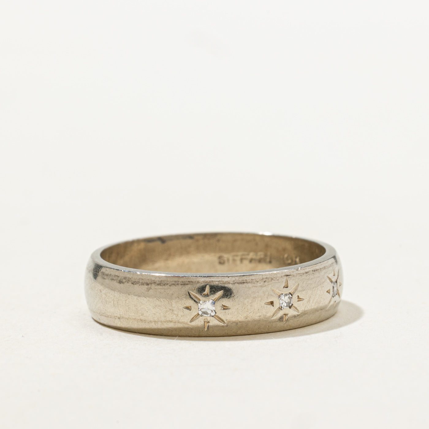 Three Stone Star Set Diamond Band | SZ 8.0 |