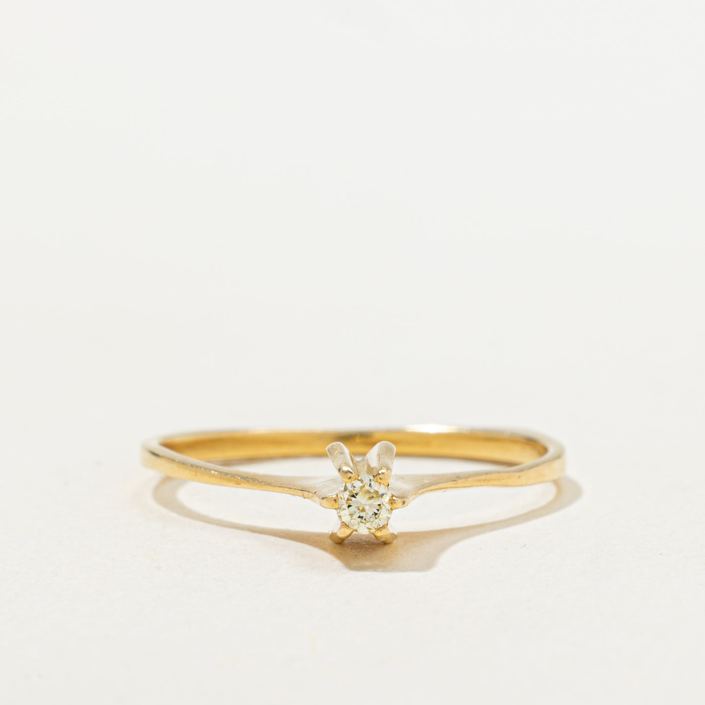 Solitaire High Set Diamond Thin Ring | SZ 6.75 |