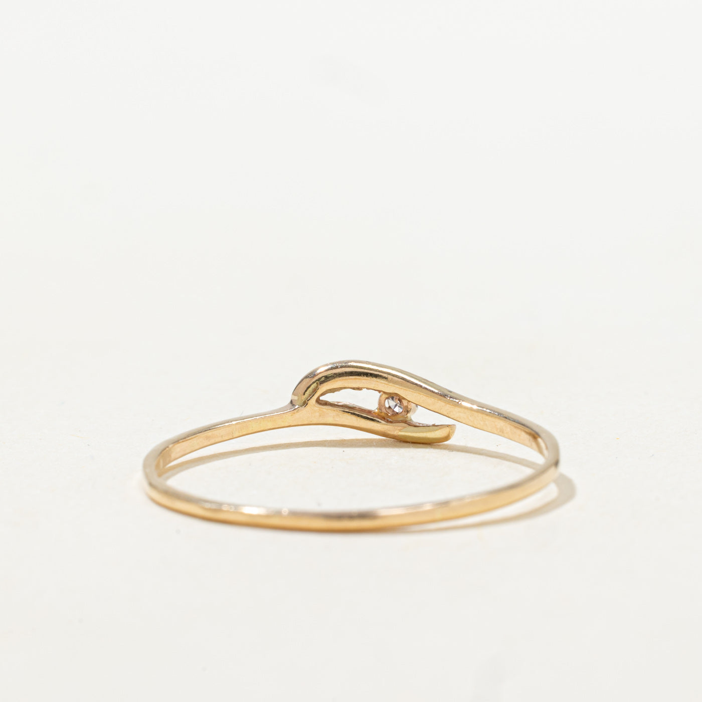 Diamond Thin Bypass Ring | SZ 10.0 |