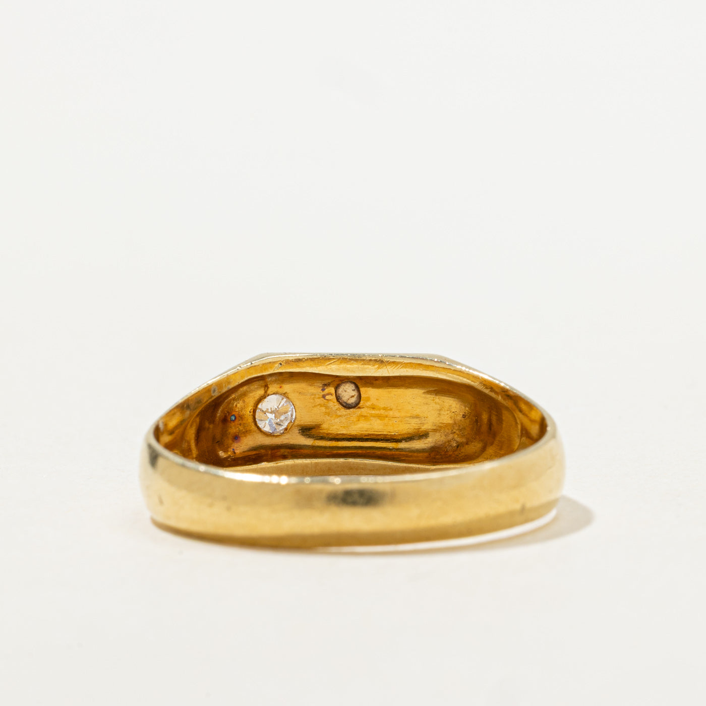 Bague chevalière sertie de diamants en forme d'étoile | Taille 10,5 |