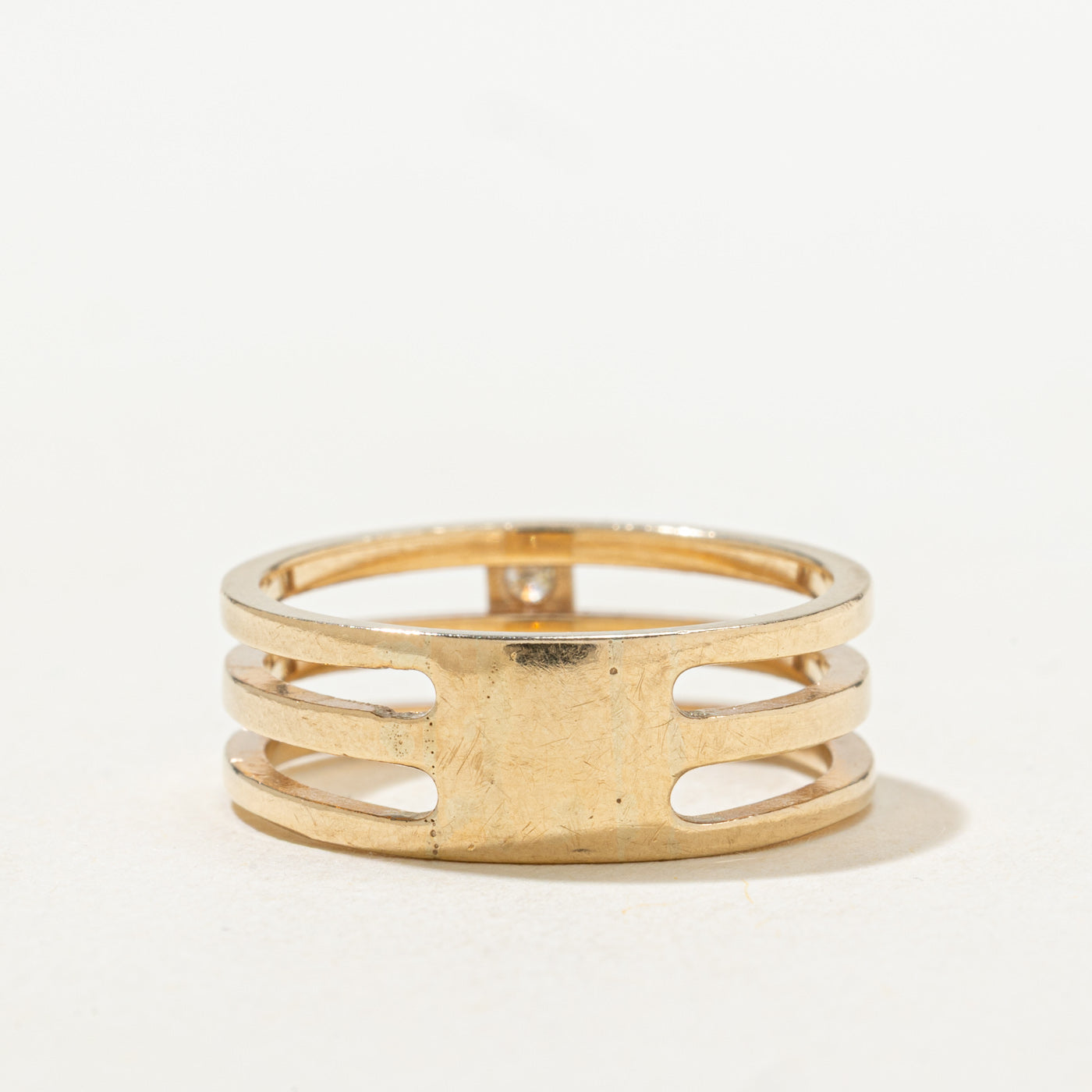 Diamond Column Open Layered Band | 7.15mm | SZ 7.5 |