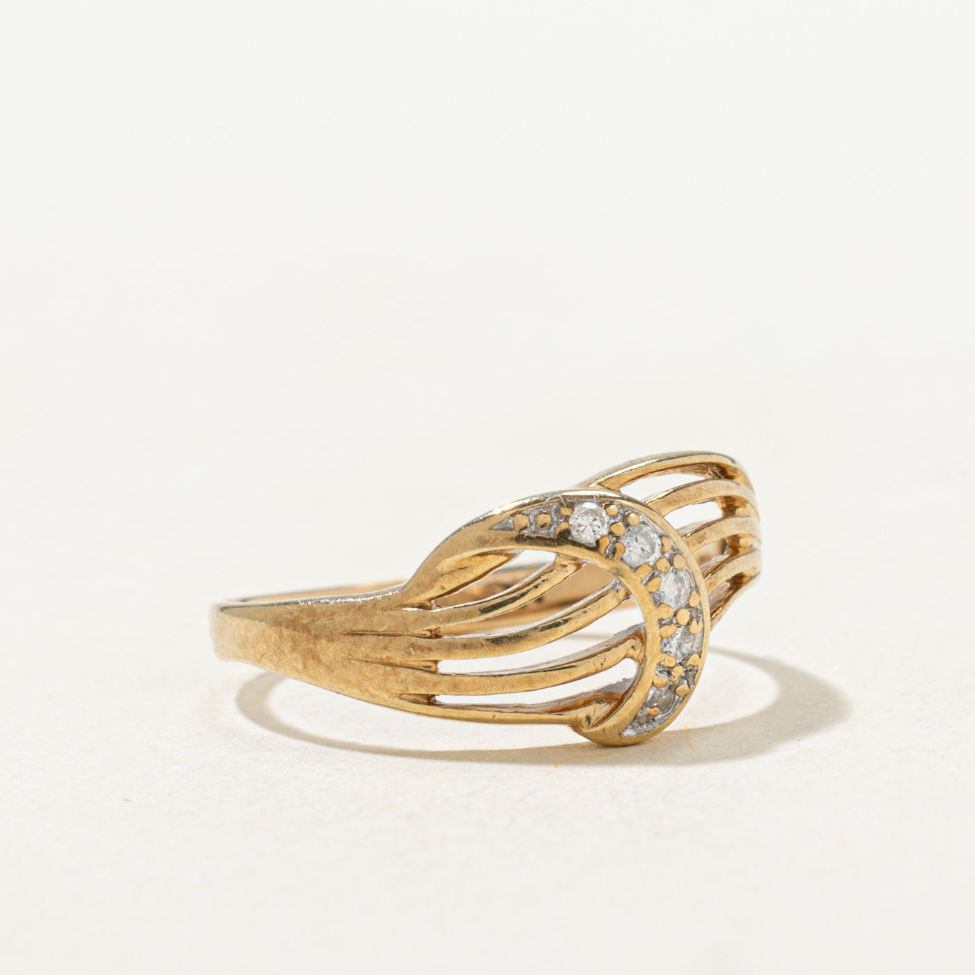 Pave Set Diamond Wave Ring | SZ 2.25 |