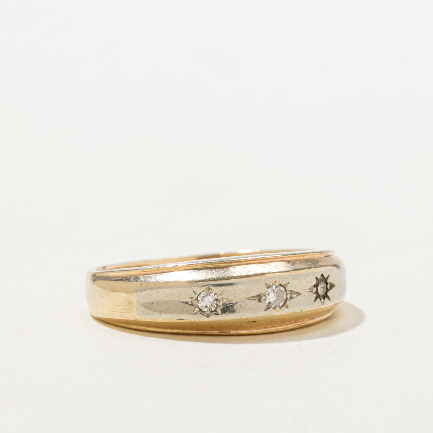 Three Stone Star Set Diamond Band | SZ 8.5 |