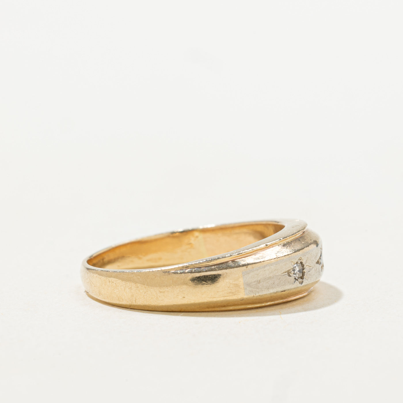 Three Stone Star Set Diamond Band | SZ 8.5 |