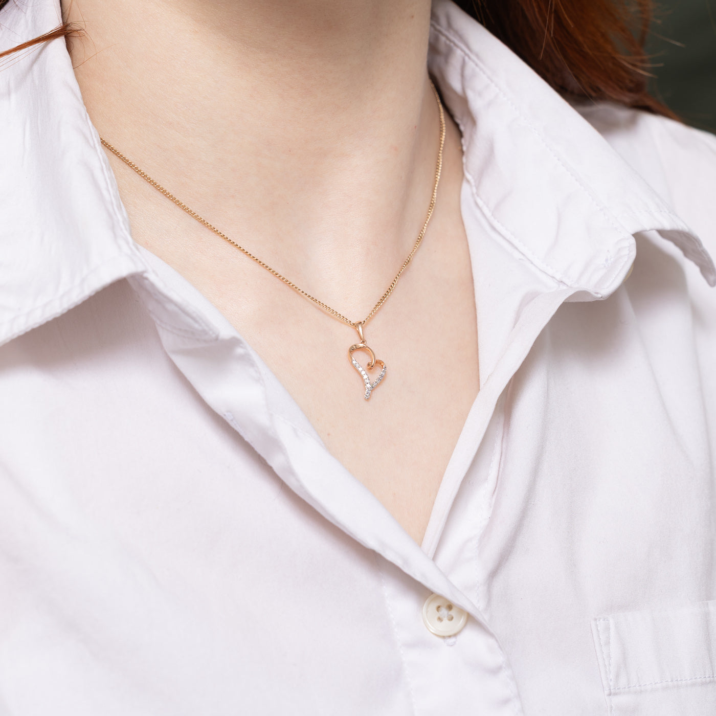 Pendentif cœur en diamant