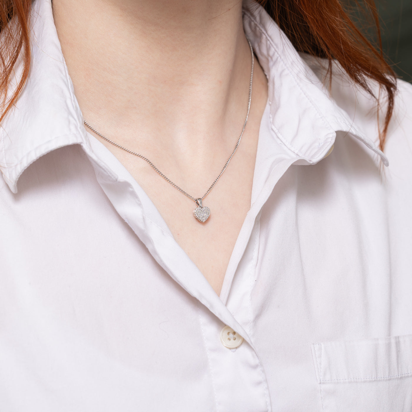 Pave Set Diamond Cluster Heart Pendant