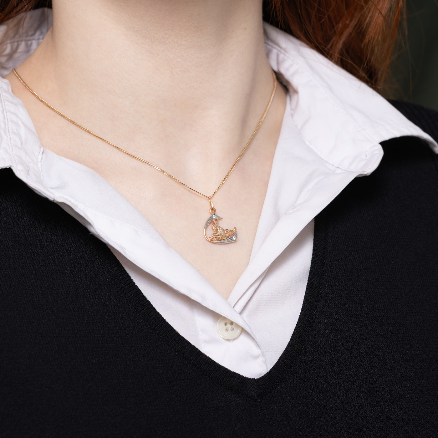 Diamond Capricorn Zodiac Pendant