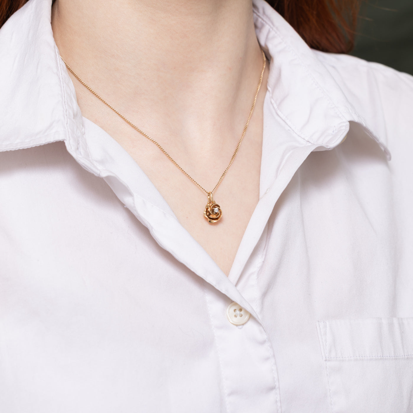 Diamond Rose Pendant