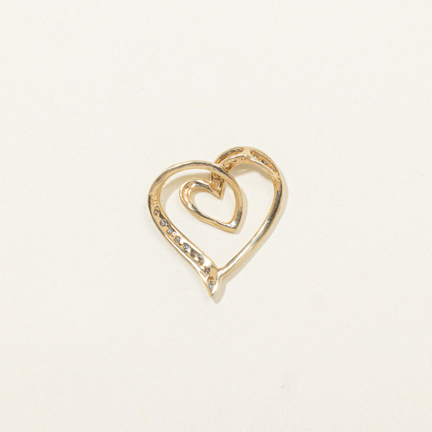 Diamond Swirl Heart Pendant