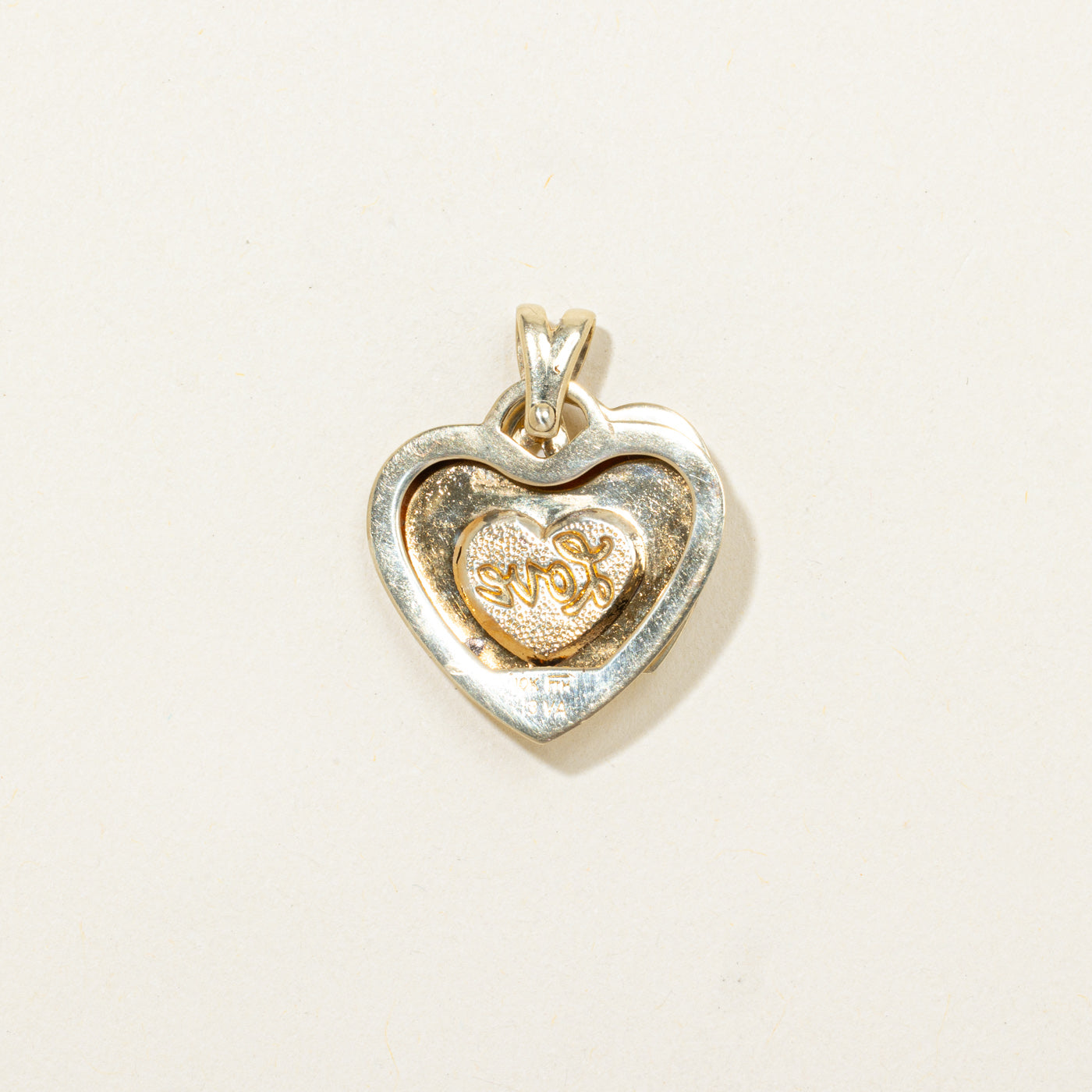 Pave Set Diamond Double Heart Pendant