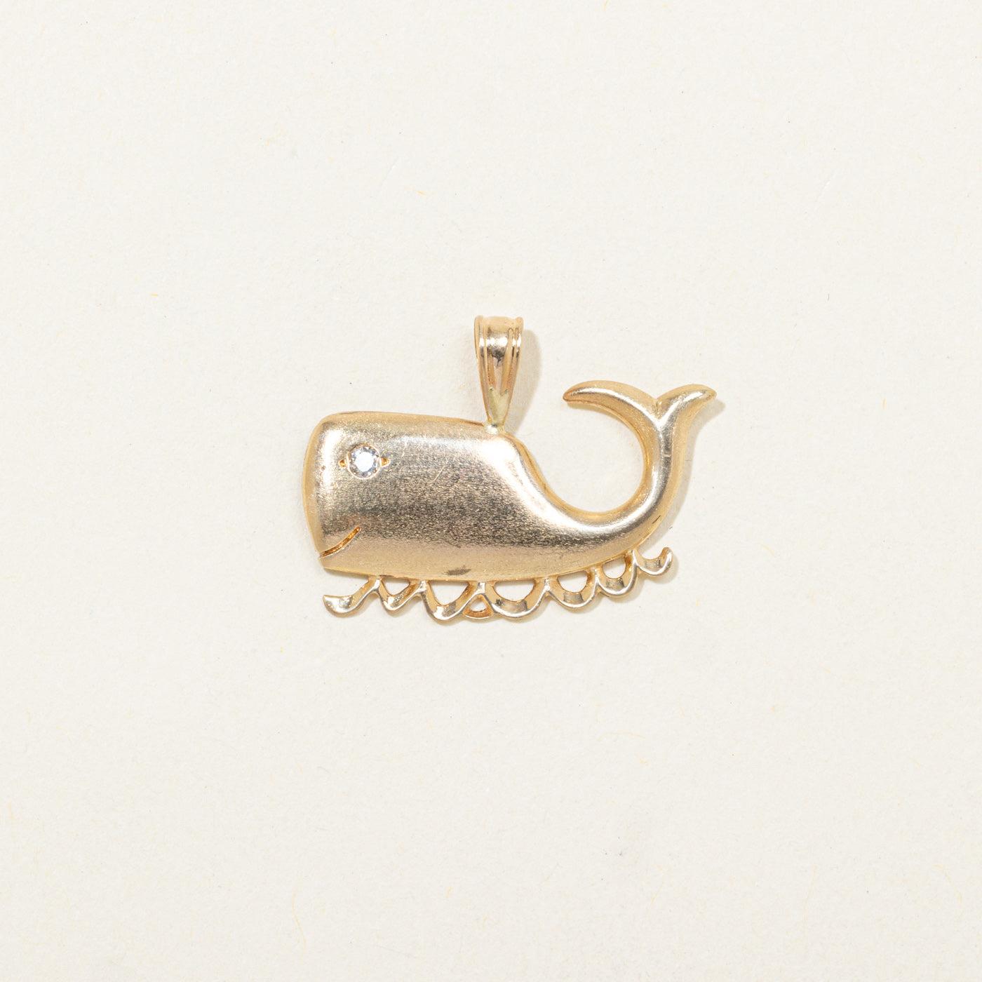 Flush Set Diamond Whale Pendant