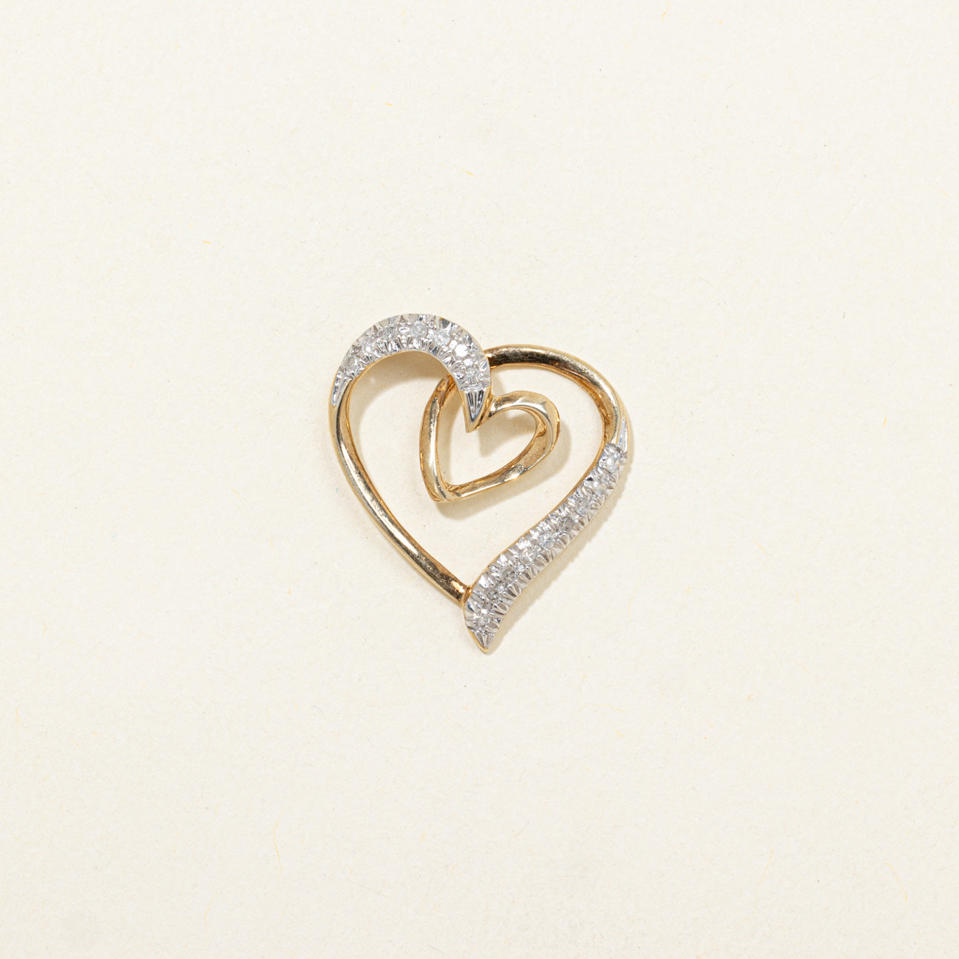 Diamond Swirl Heart Pendant
