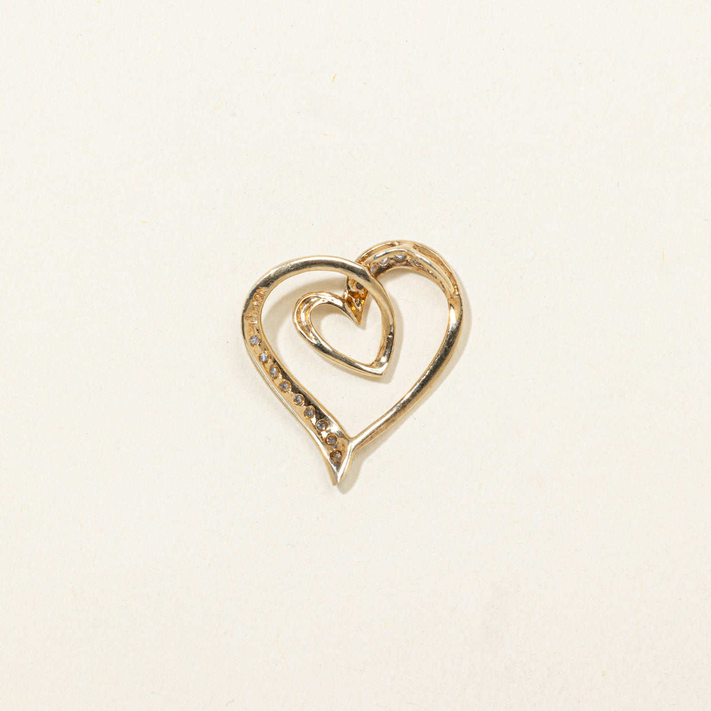 Diamond Swirl Heart Pendant