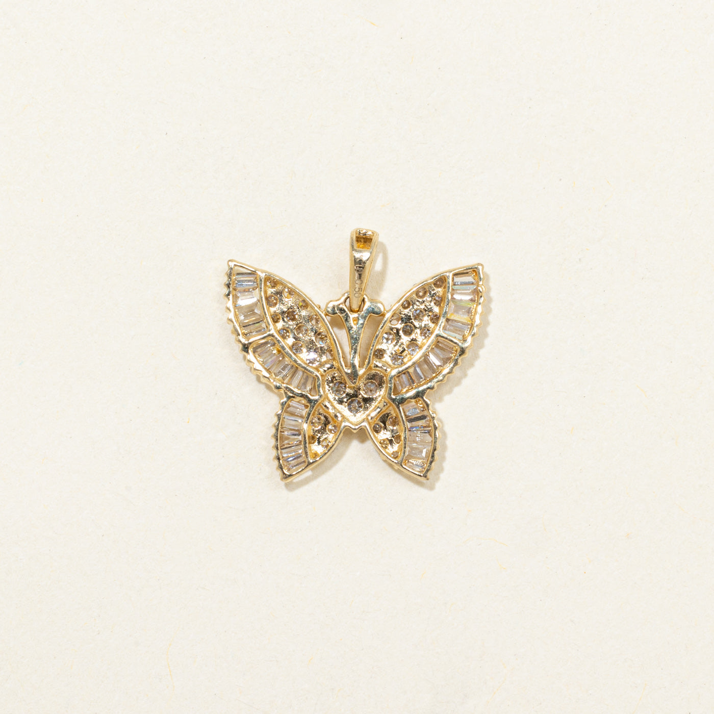 Diamond Cluster Butterfly Pendant