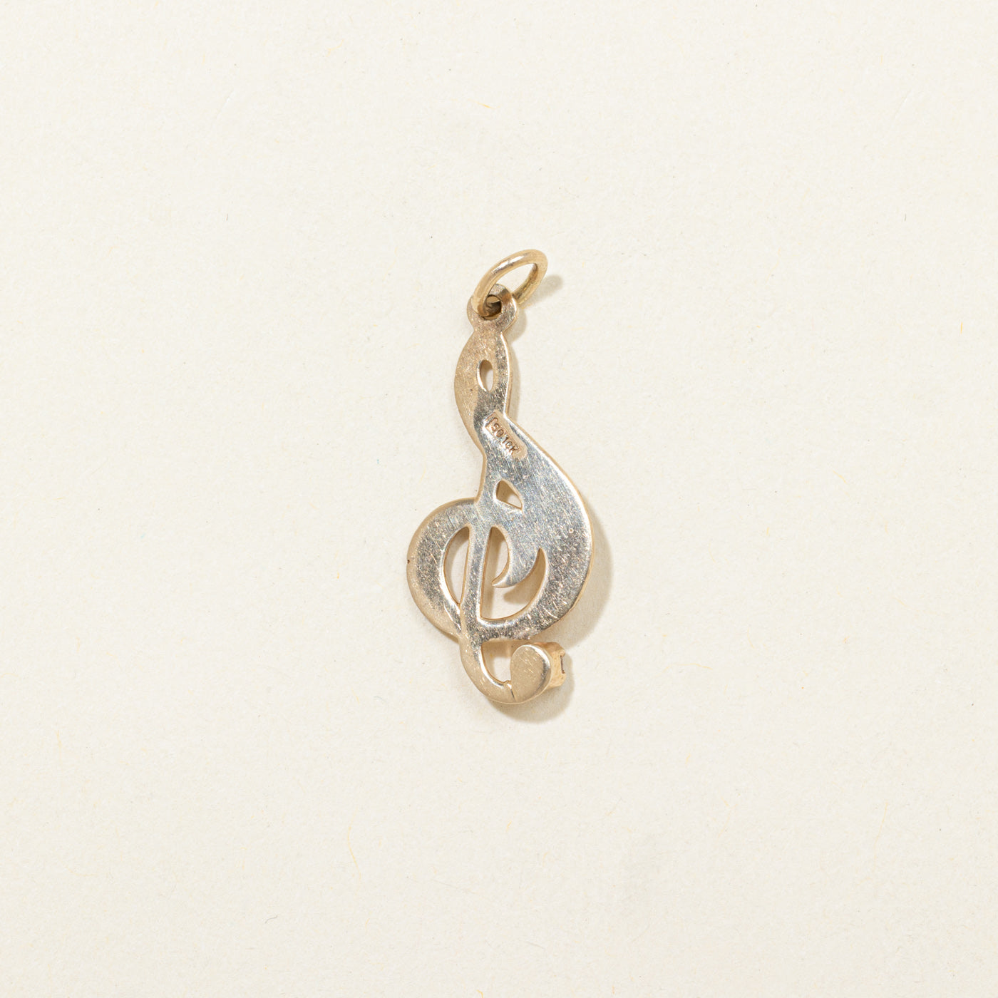 Diamond Treble Clef Music Note Pendant