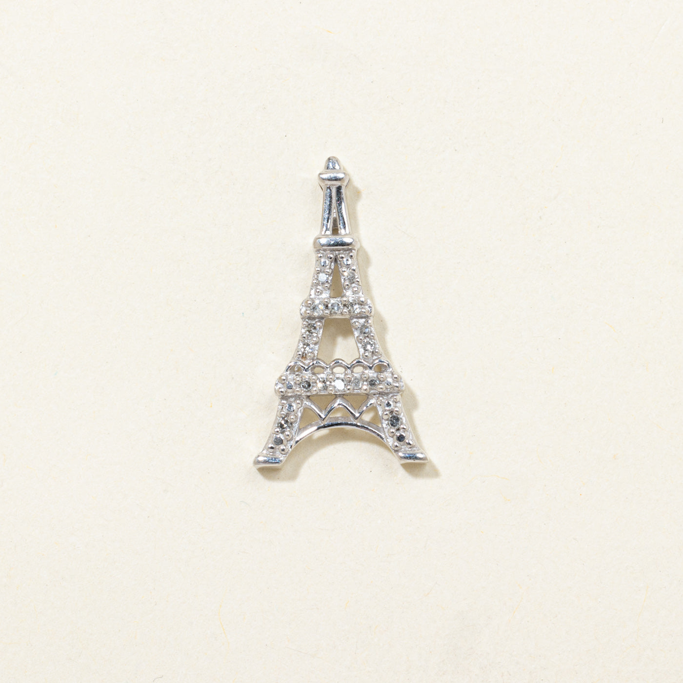 Pave Set Diamond Eiffel Tower Pendant
