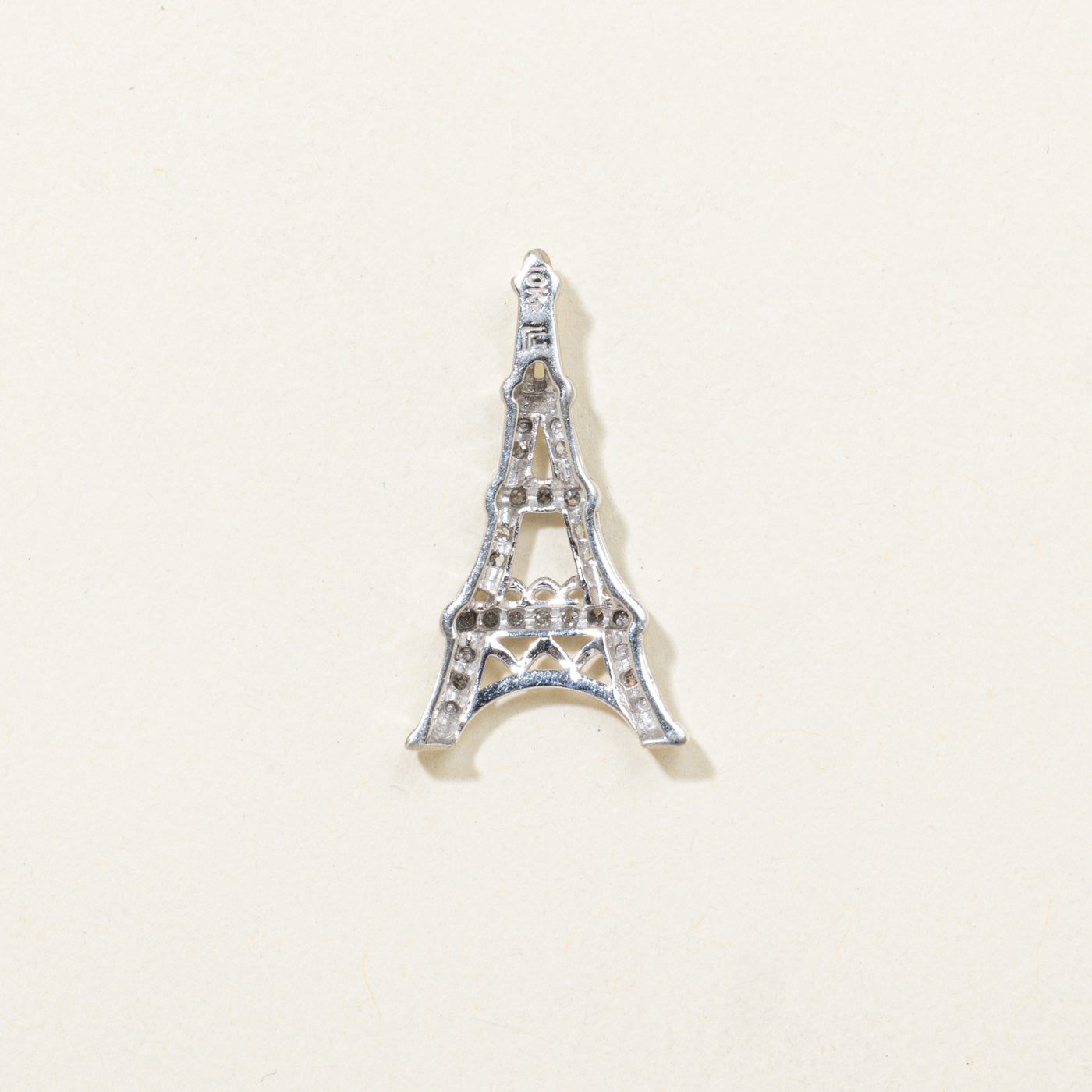 Pave Set Diamond Eiffel Tower Pendant