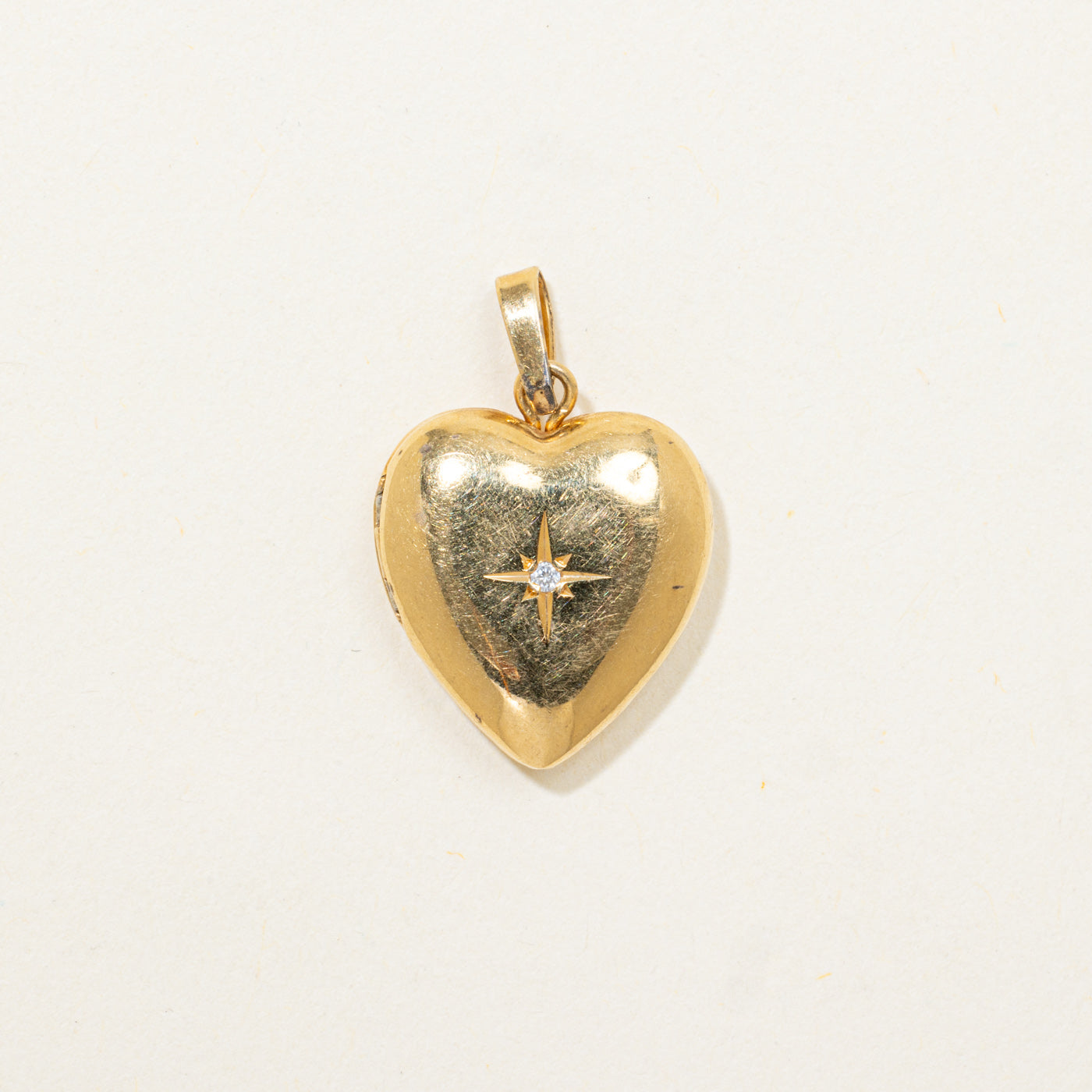 Star Set Diamond Heart Locket Pendant
