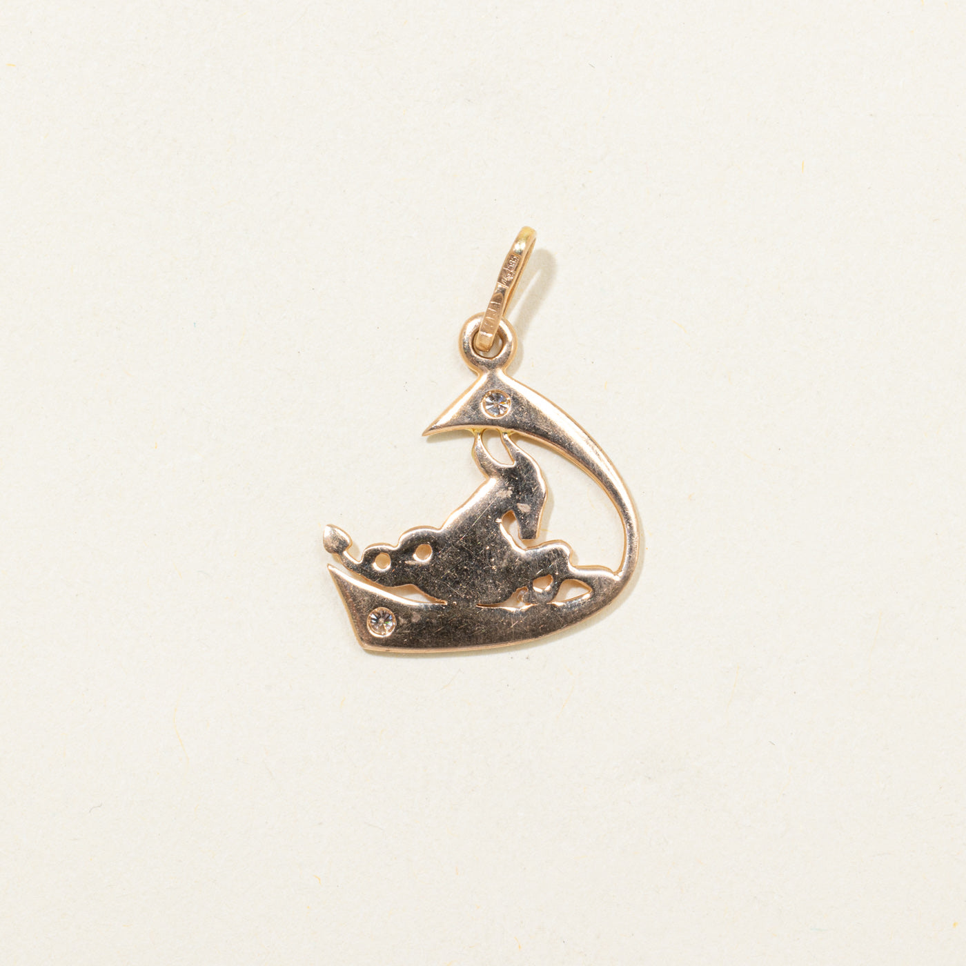 Diamond Capricorn Zodiac Pendant