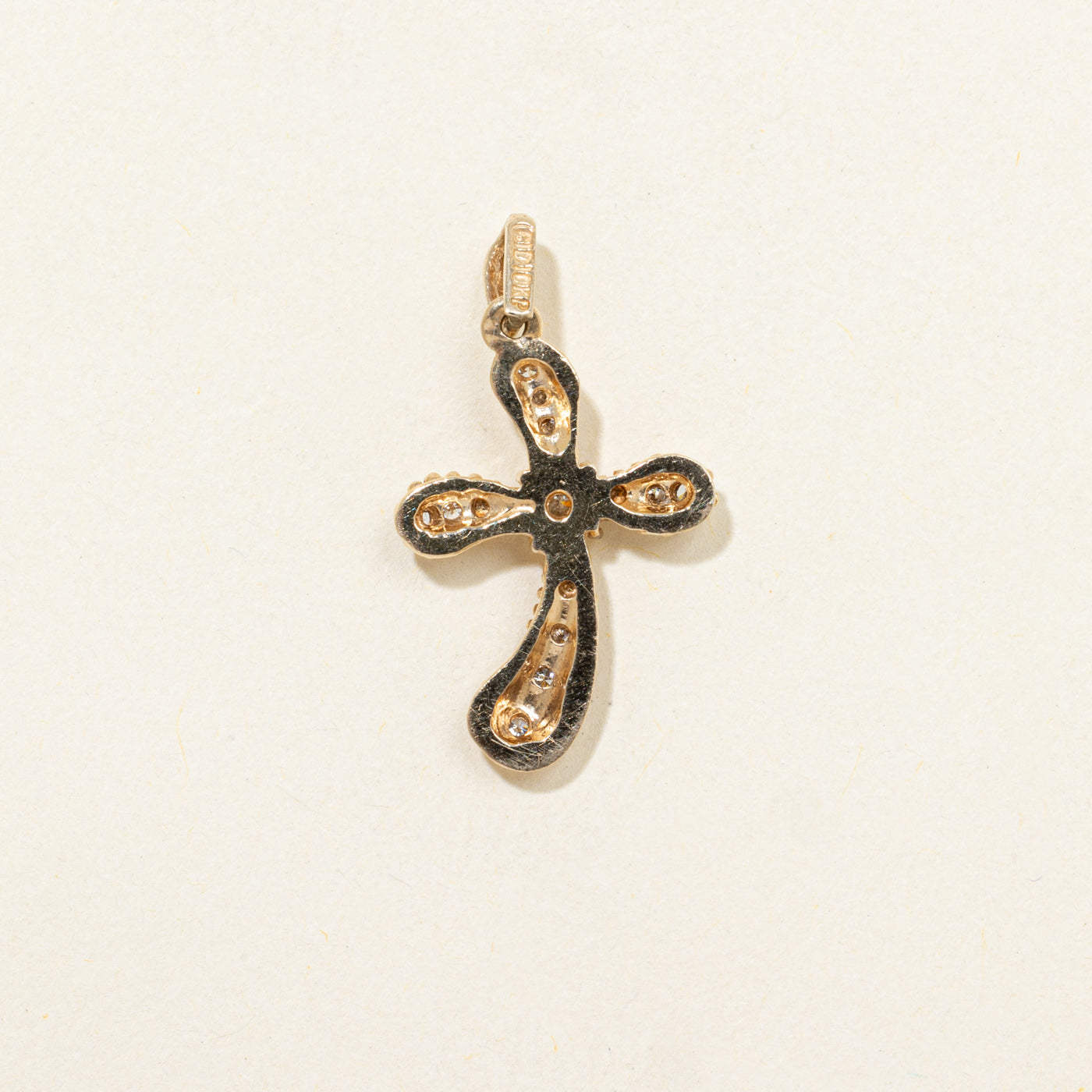 Diamond Textured Ornate Cross Pendant