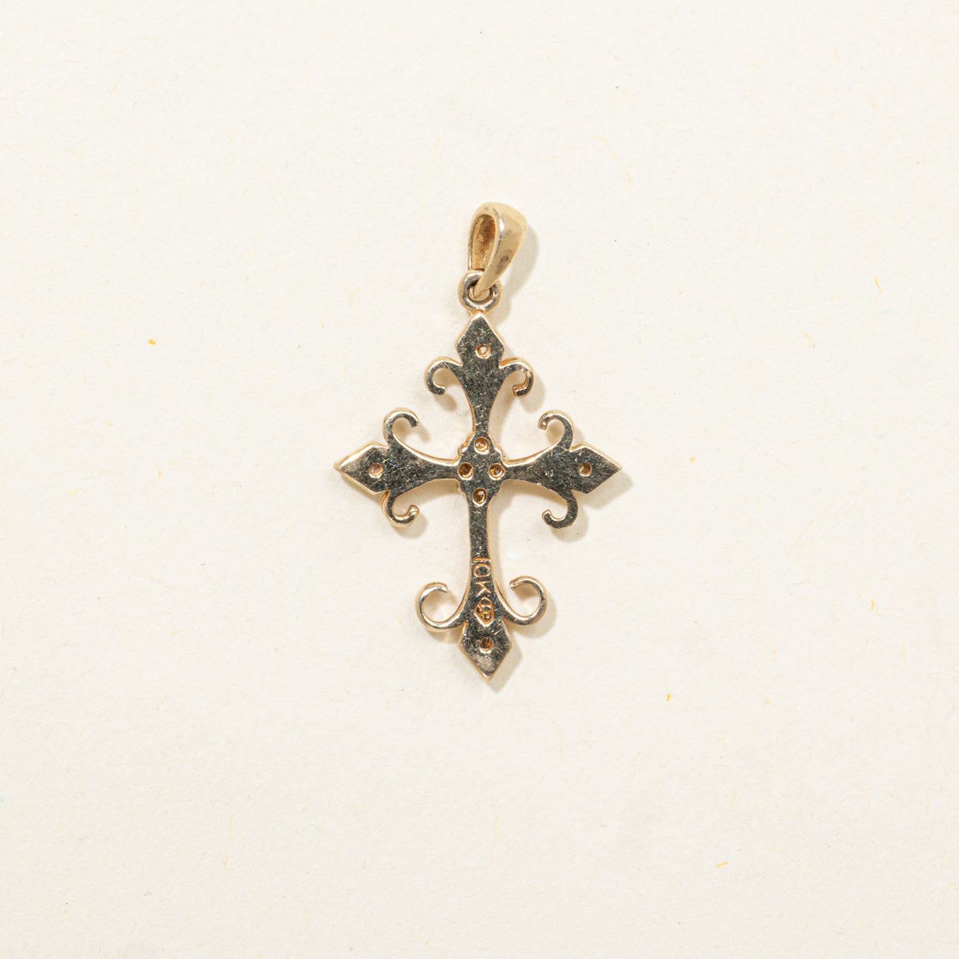 Diamond Scrollwork Cross Pendant