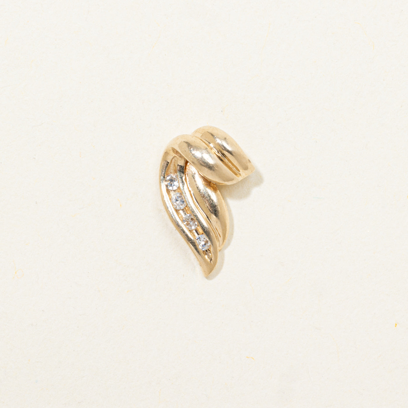 Channel Set Diamond Wave Pendant