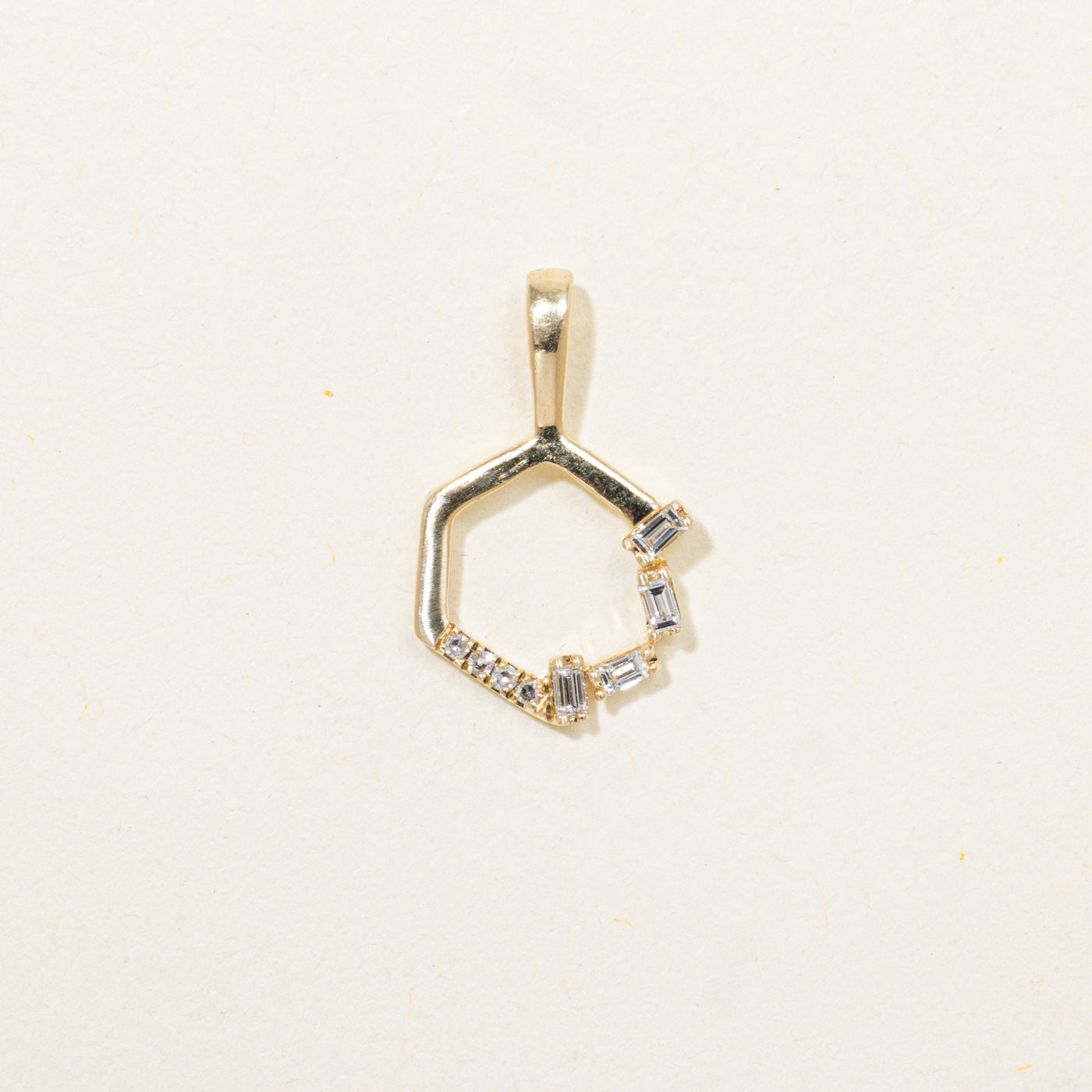 Mix Cut Diamond Hexagon Pendant