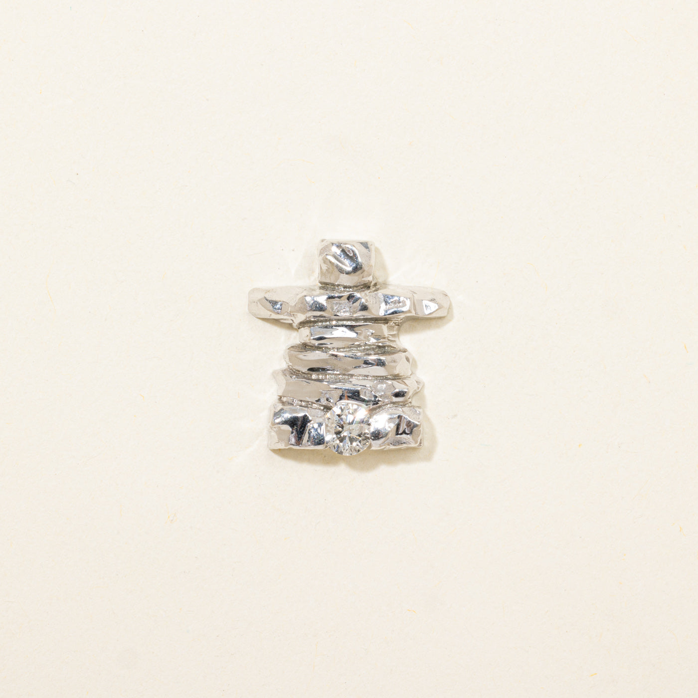 Diamond Inukshuk Pendant