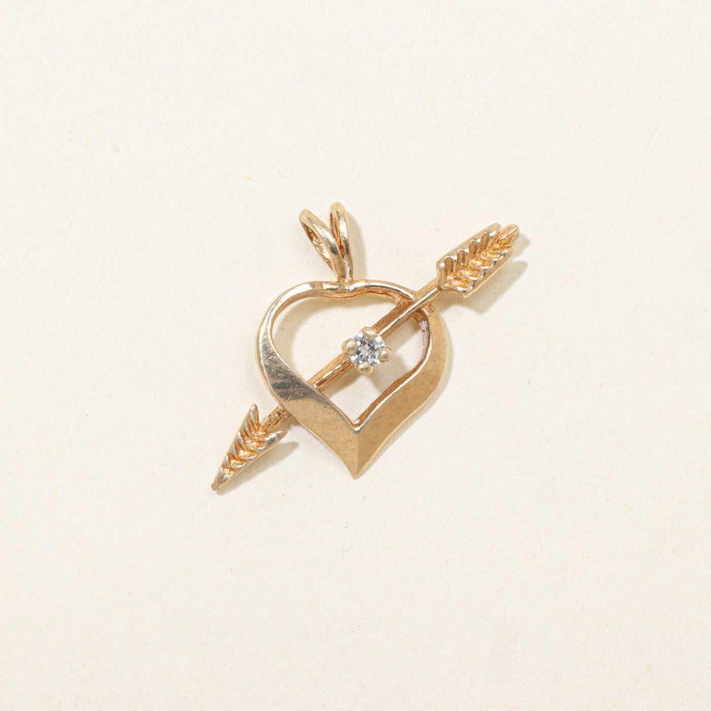 Diamond Heart & Arrow Pendant