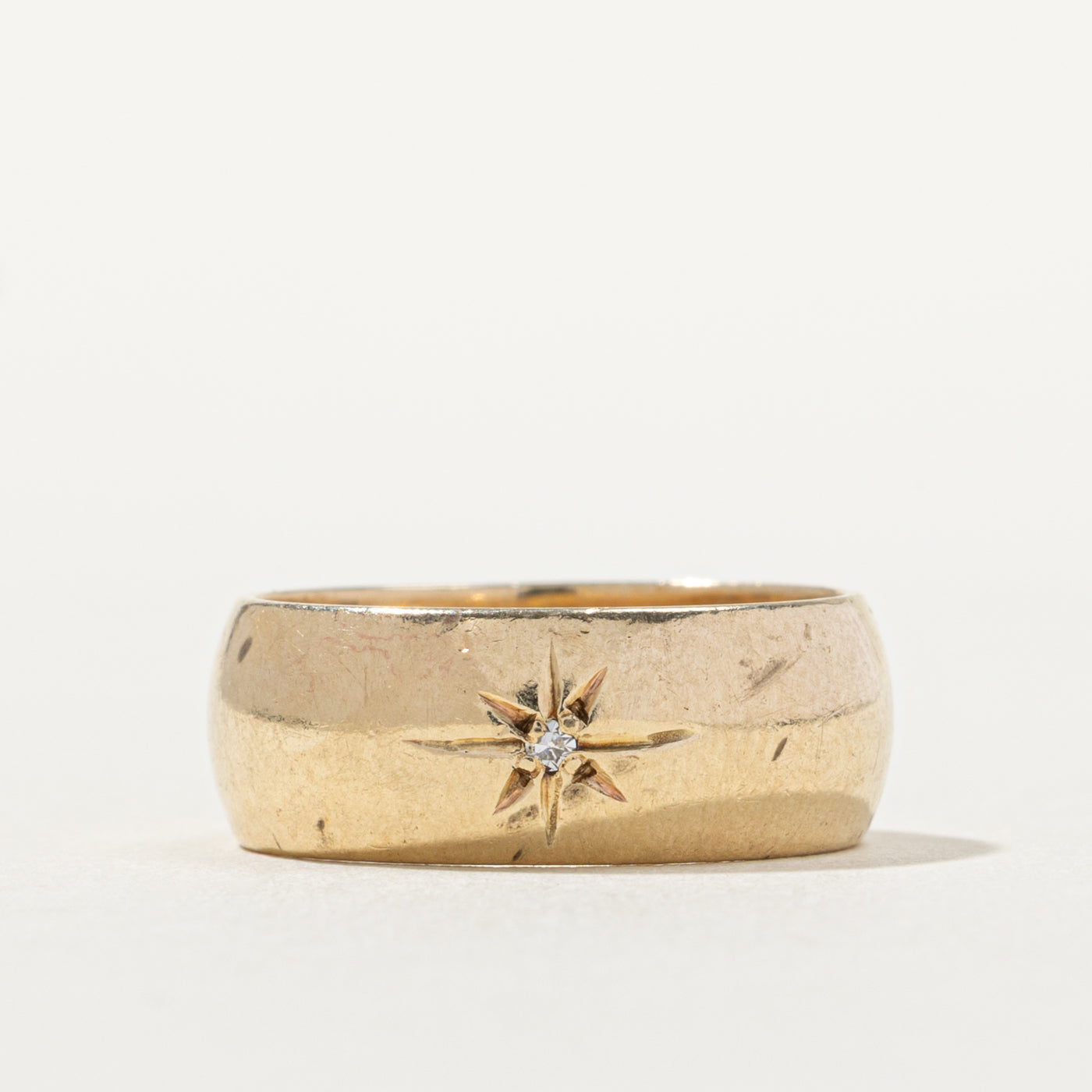 Vintage Canadian Star Set Diamond Band | 6.95mm | SZ 5.5