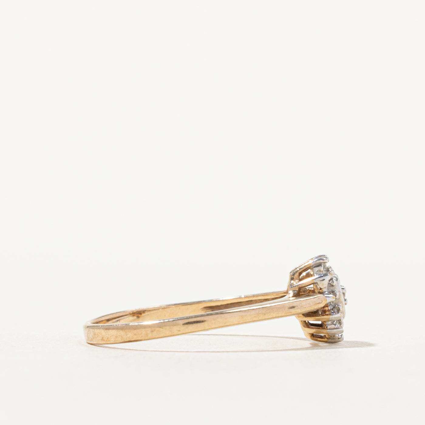 10k Diamond Petal Cluster Heart Ring | SZ 6.75