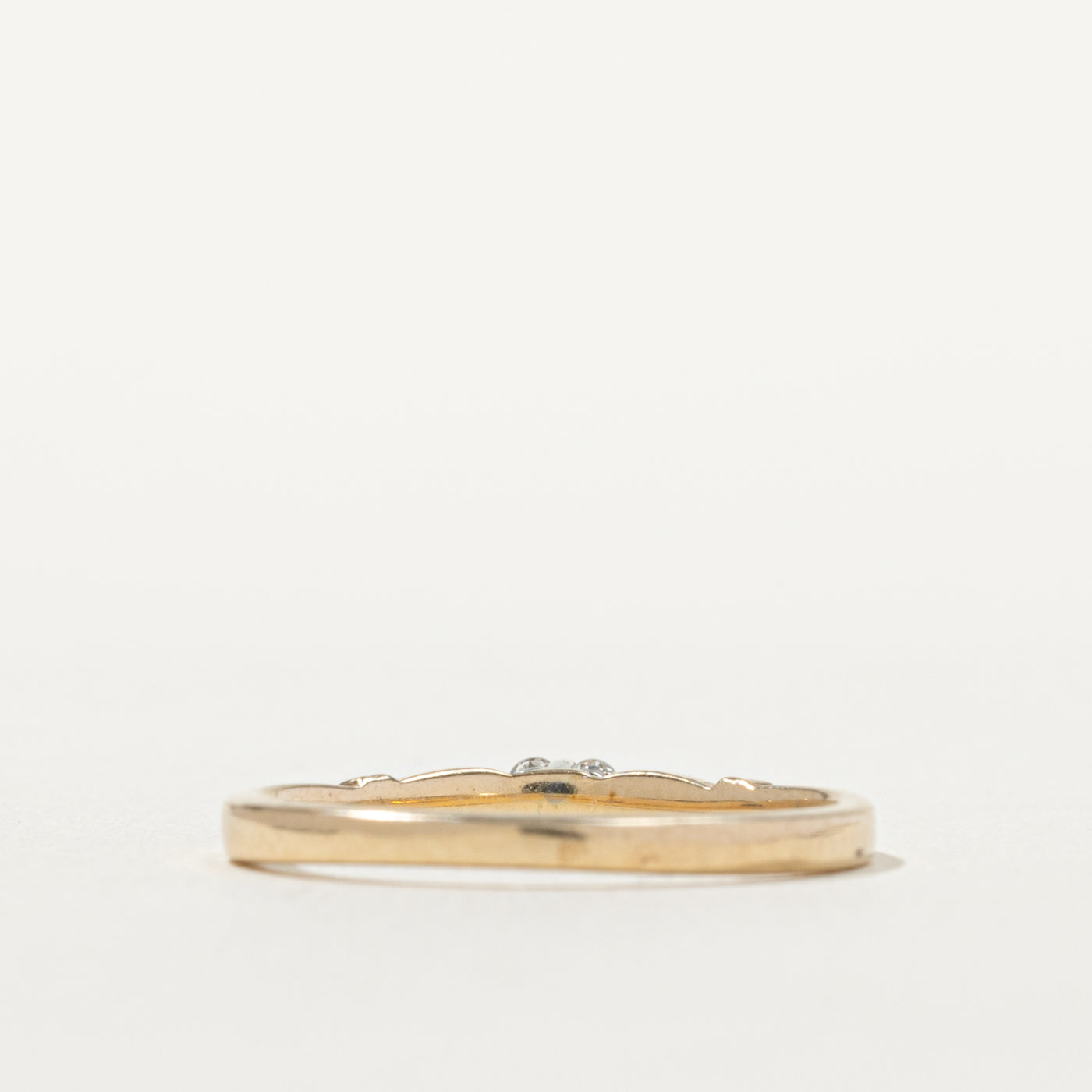 10k Two Stone High Set Diamond Accented Ring | SZ 6.25