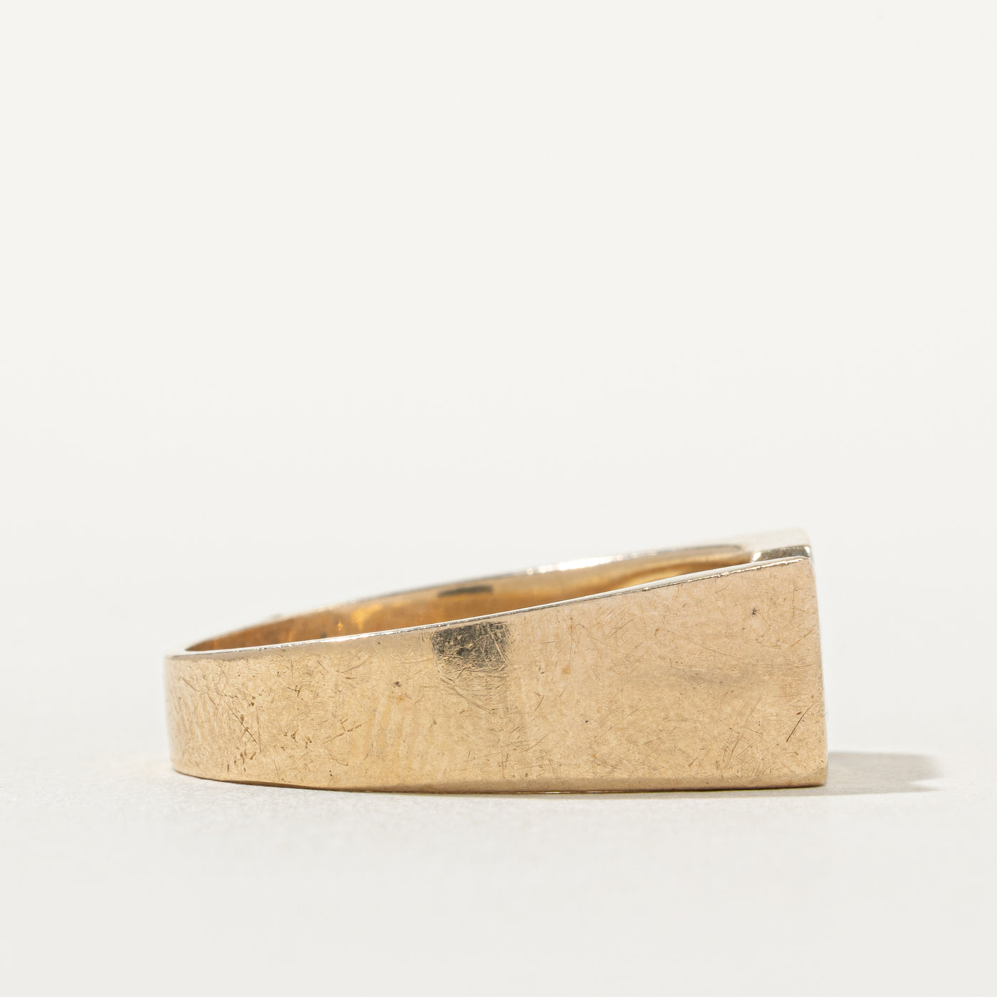 10k Four Stone Diamond Geometric Signet Ring | SZ 10.25