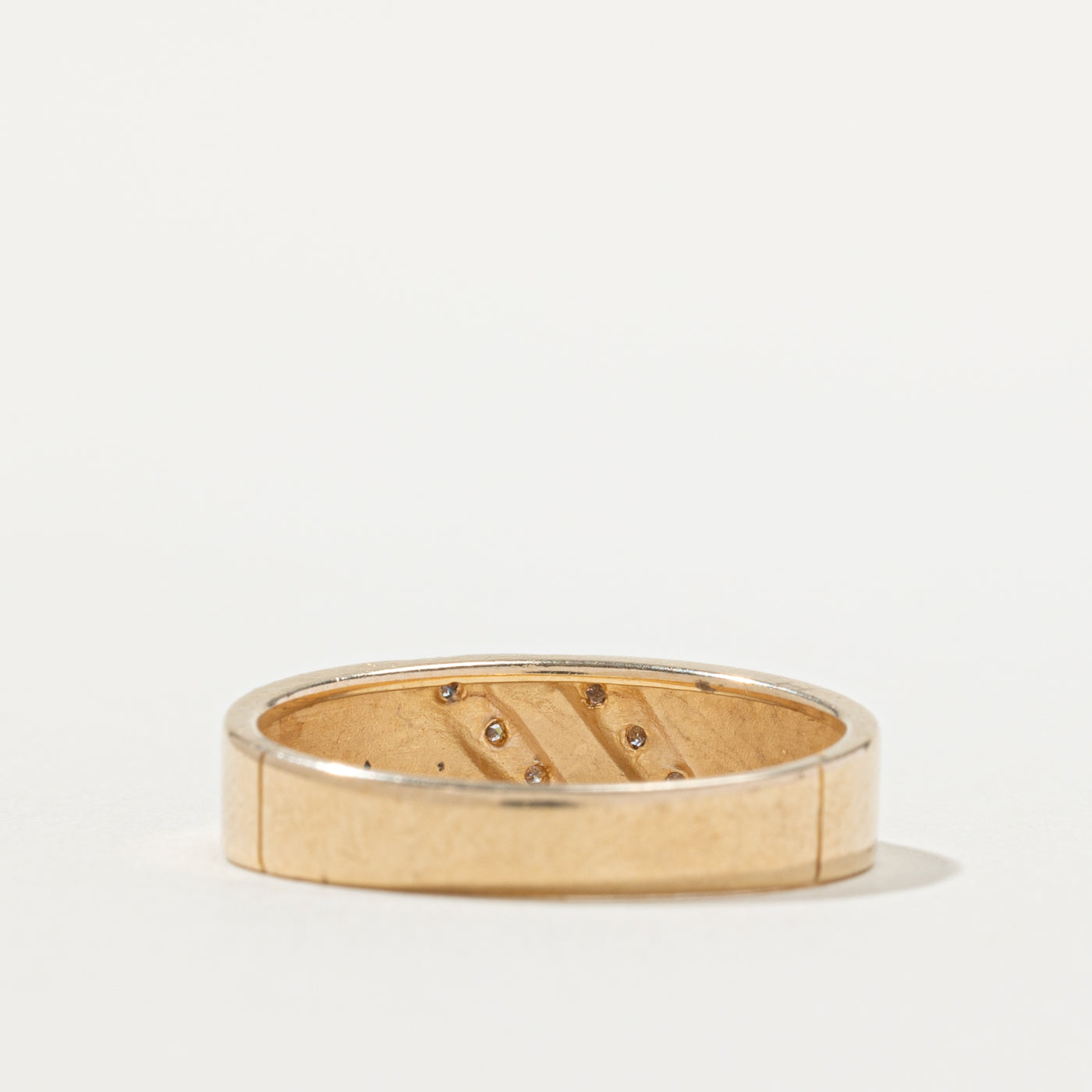 10k Diamond Double Diagonal Row Band | SZ 8