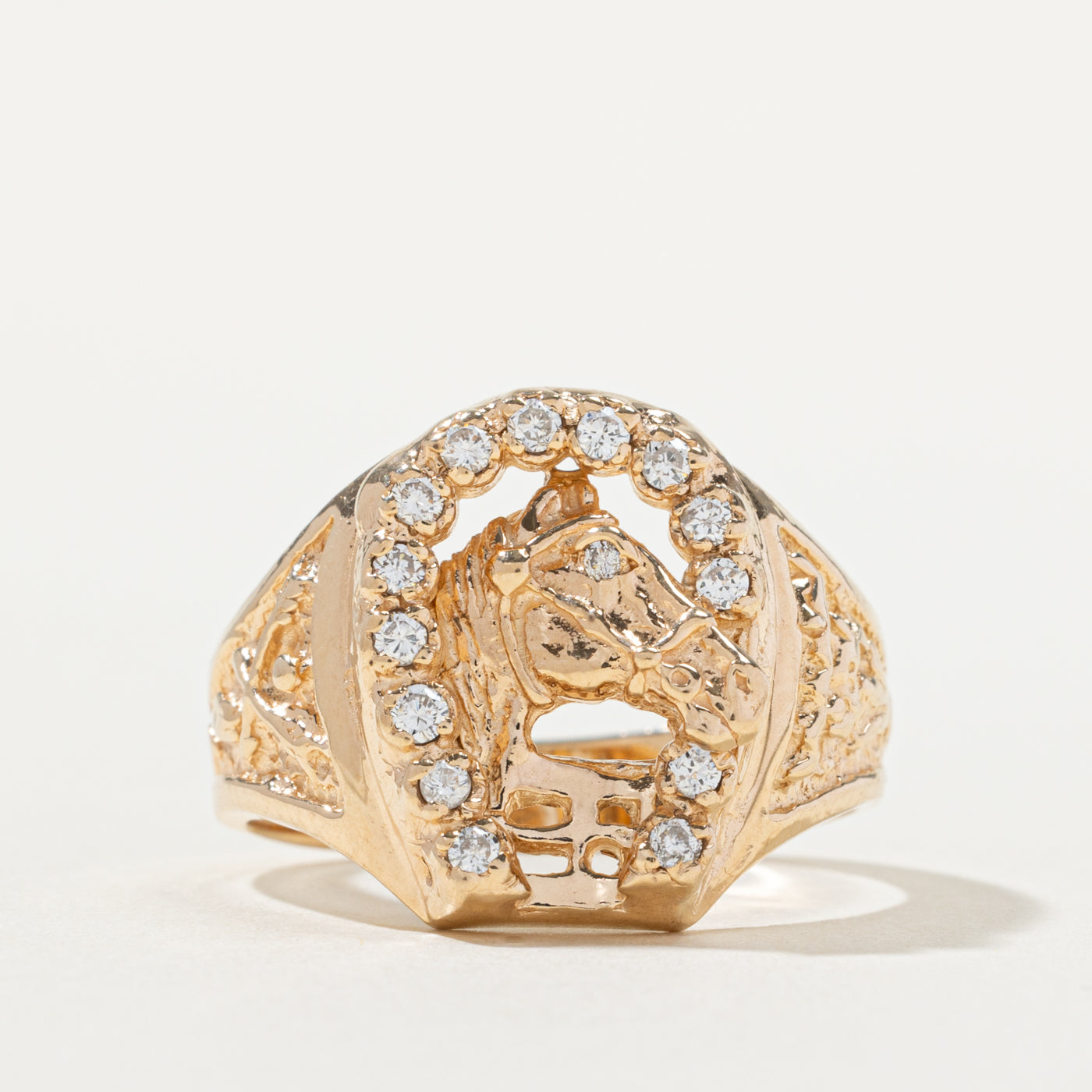 10k Horse & Horseshoe Signet Ring | SZ 9