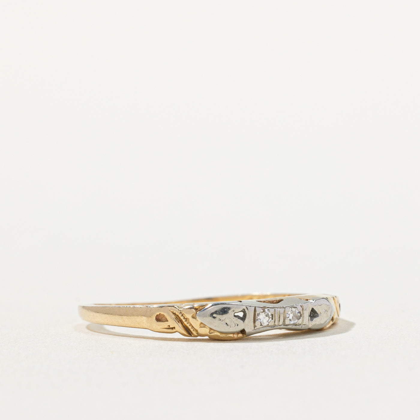 14 Two Stone Textured Contour Ring | 2.35mm | SZ 7