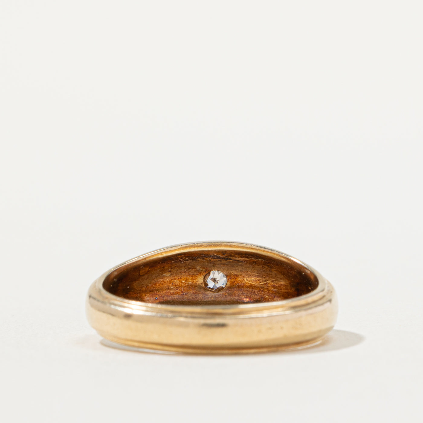 14k Star Set Diamond Grooved Band | SZ 5.5