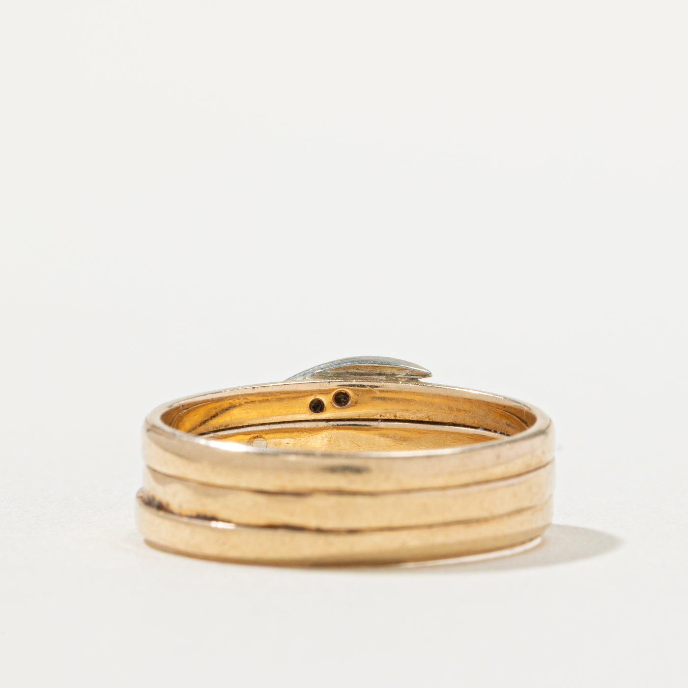 14k Diamond Buckle Stacked Band | SZ 6.75