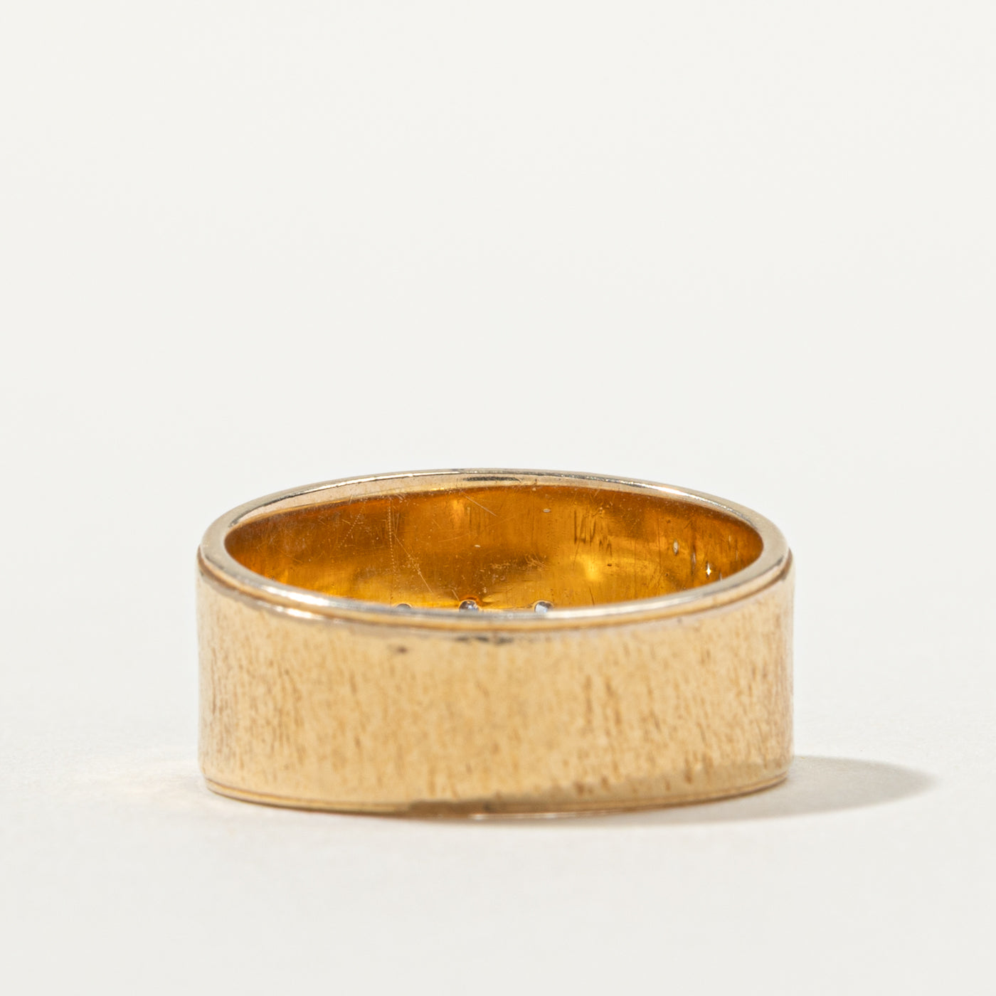 14k Five Stone Diamond Textured Band | SZ 5