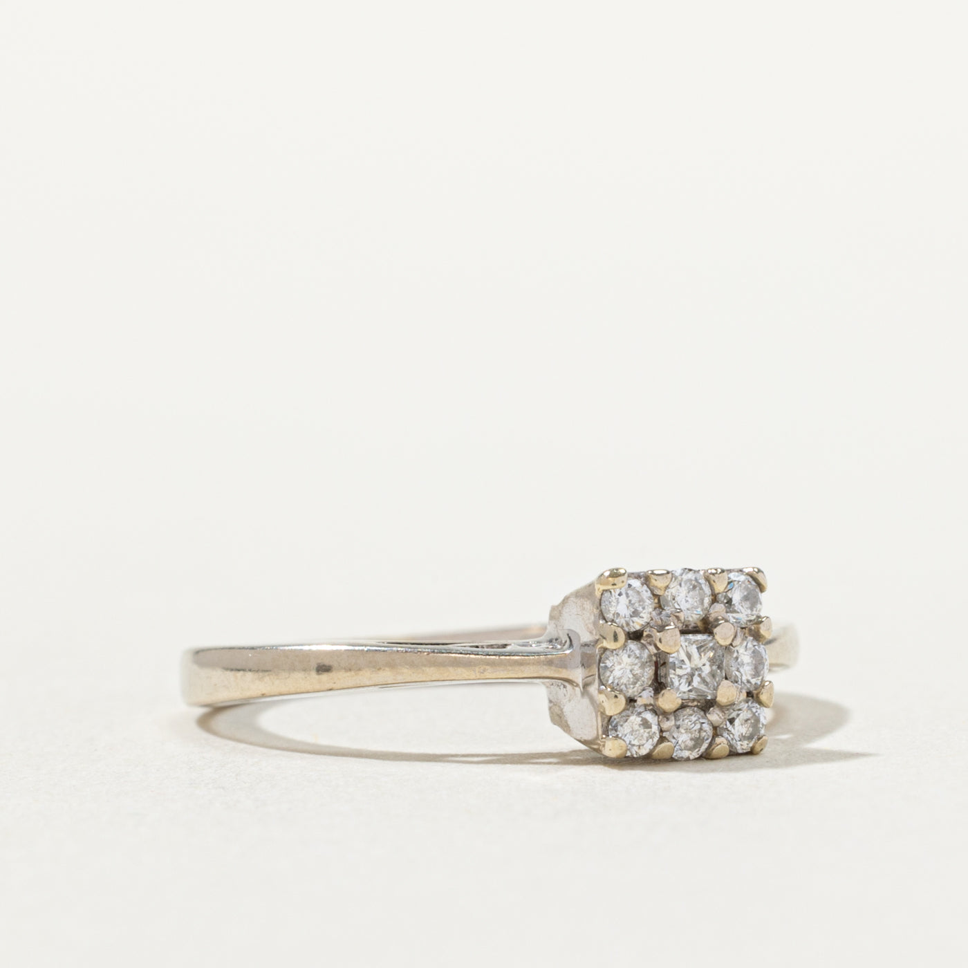 14k Diamond Square Cluster Ring | SZ 5.25